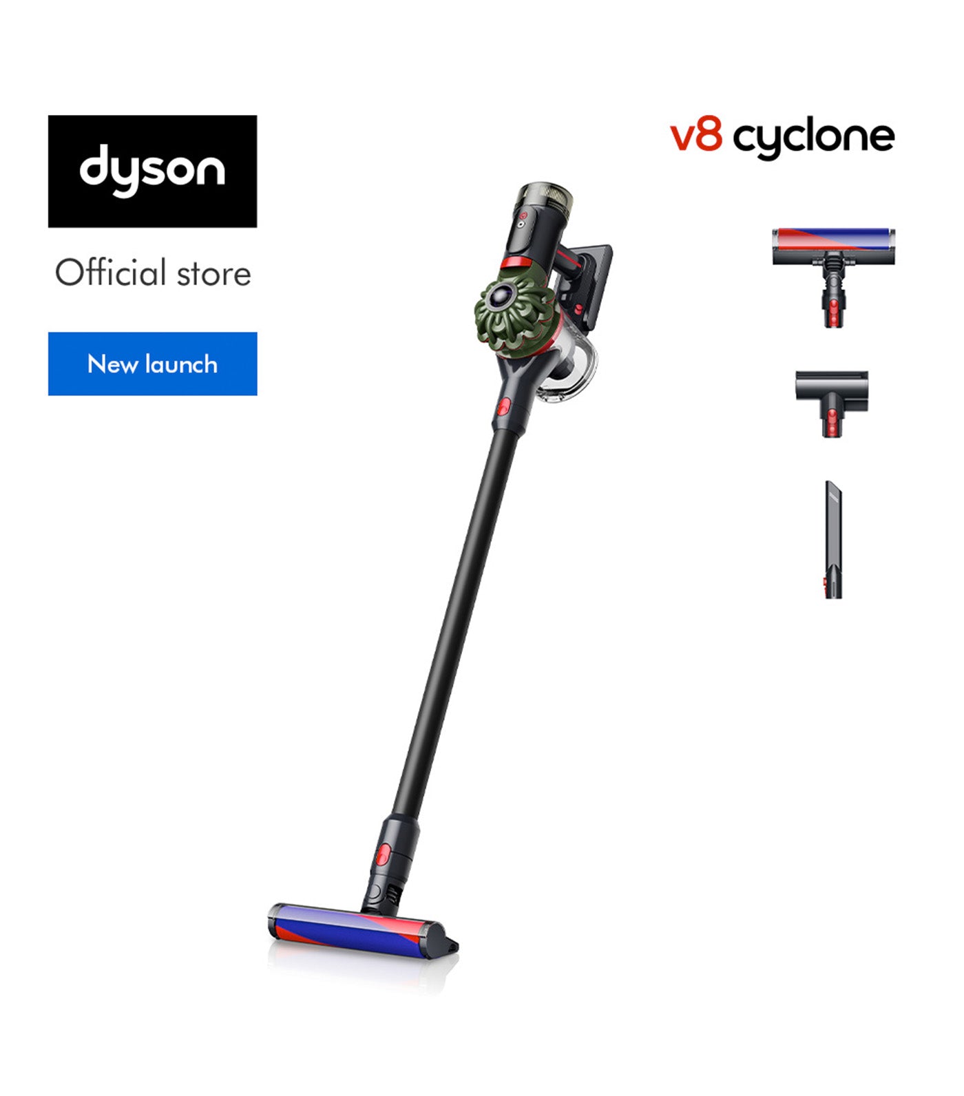 V8 Cyclone Vacuum Moulded Army Green/Black