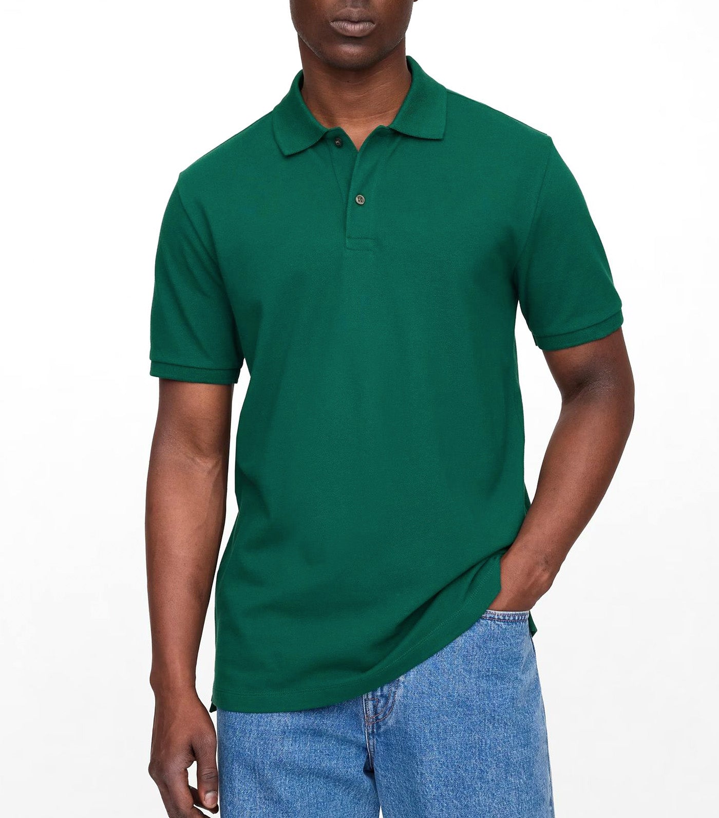GAP Stretch Pique Polo Shirt Rain Forest