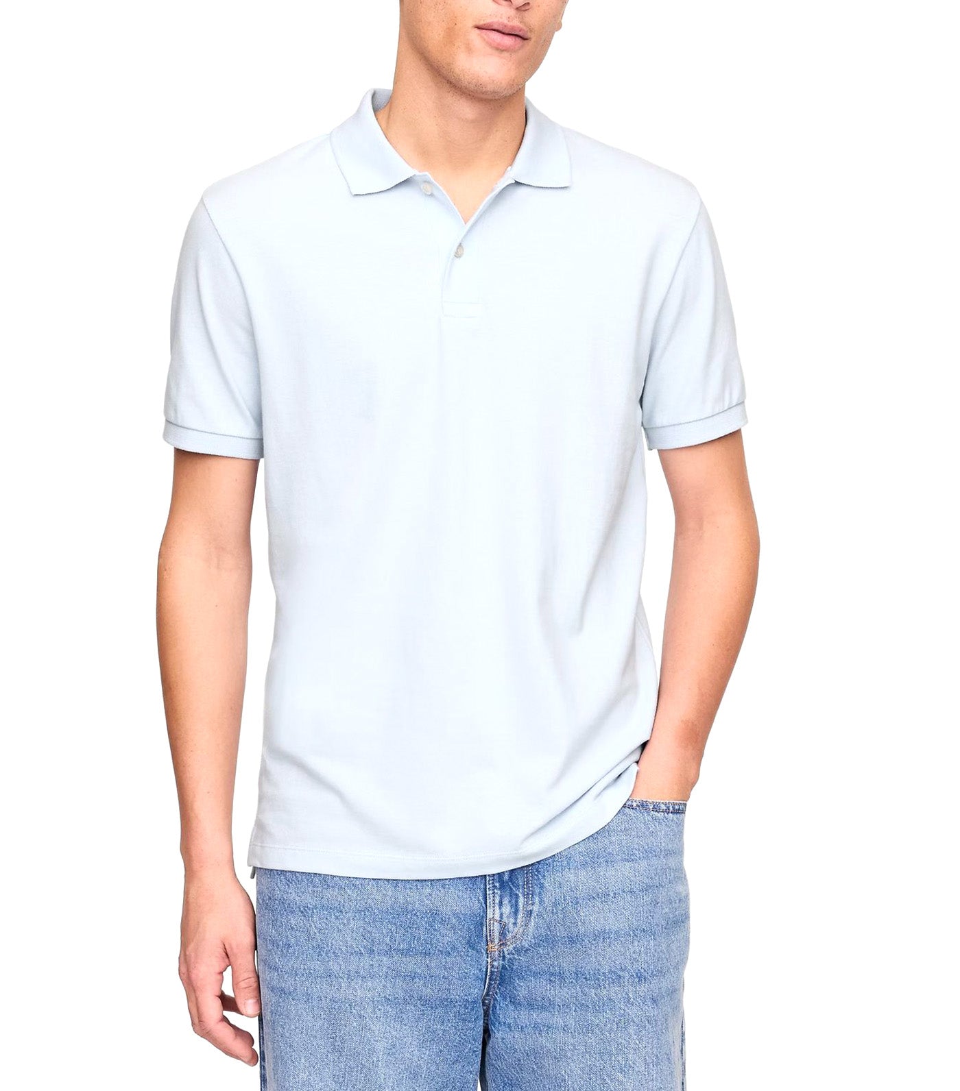 GAP Stretch Pique Polo Shirt Serene Blue