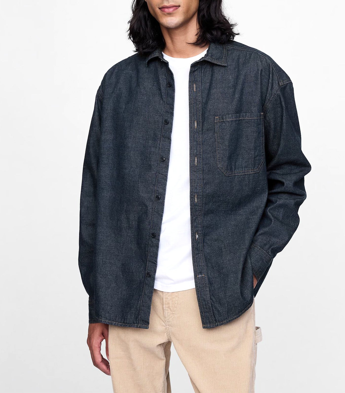 Denim Big Shirt Dark Wash Indigo