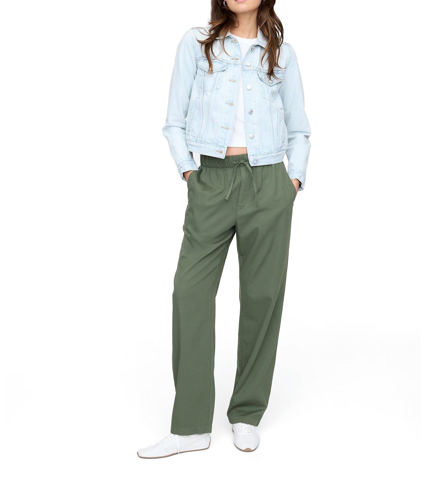 Mid Rise Easy Twill Pants Thyme