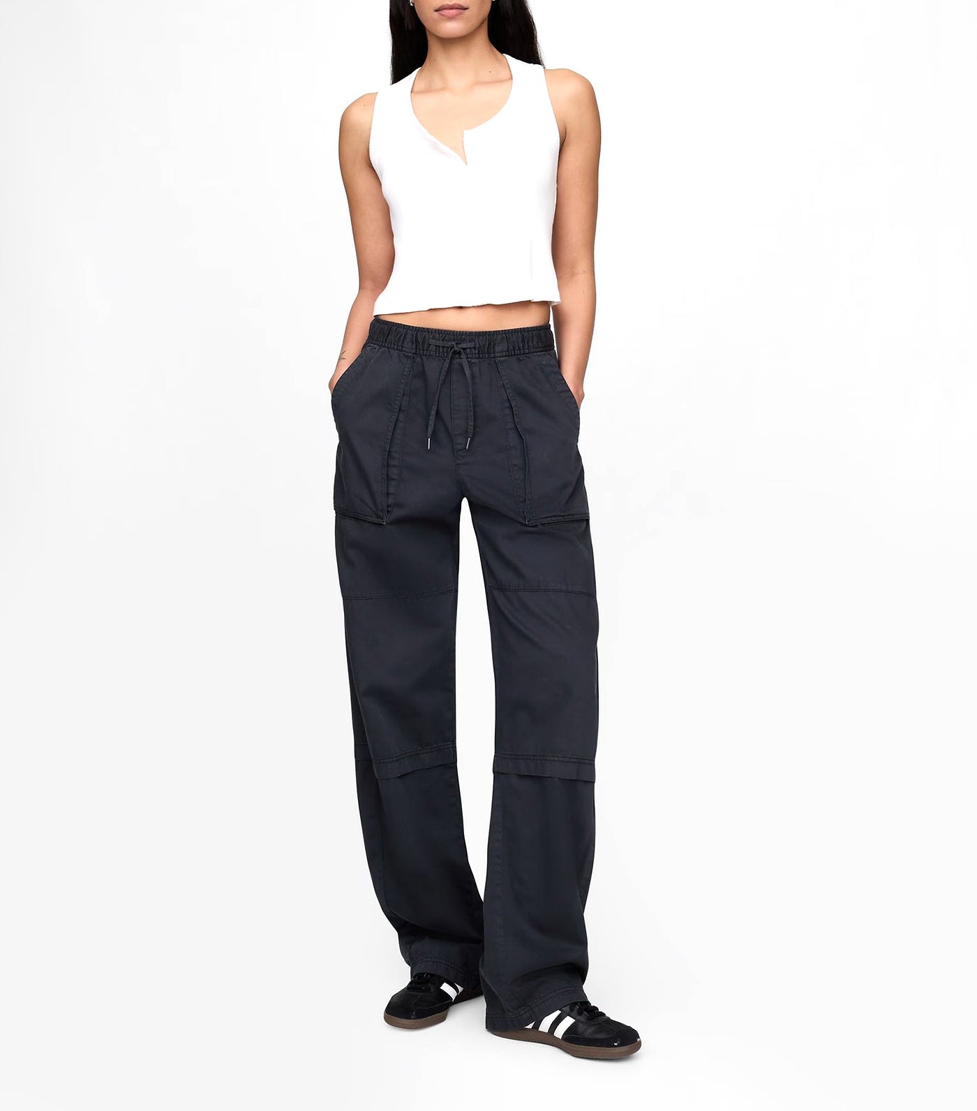 Mid Rise Easy Utility Barrel Pants