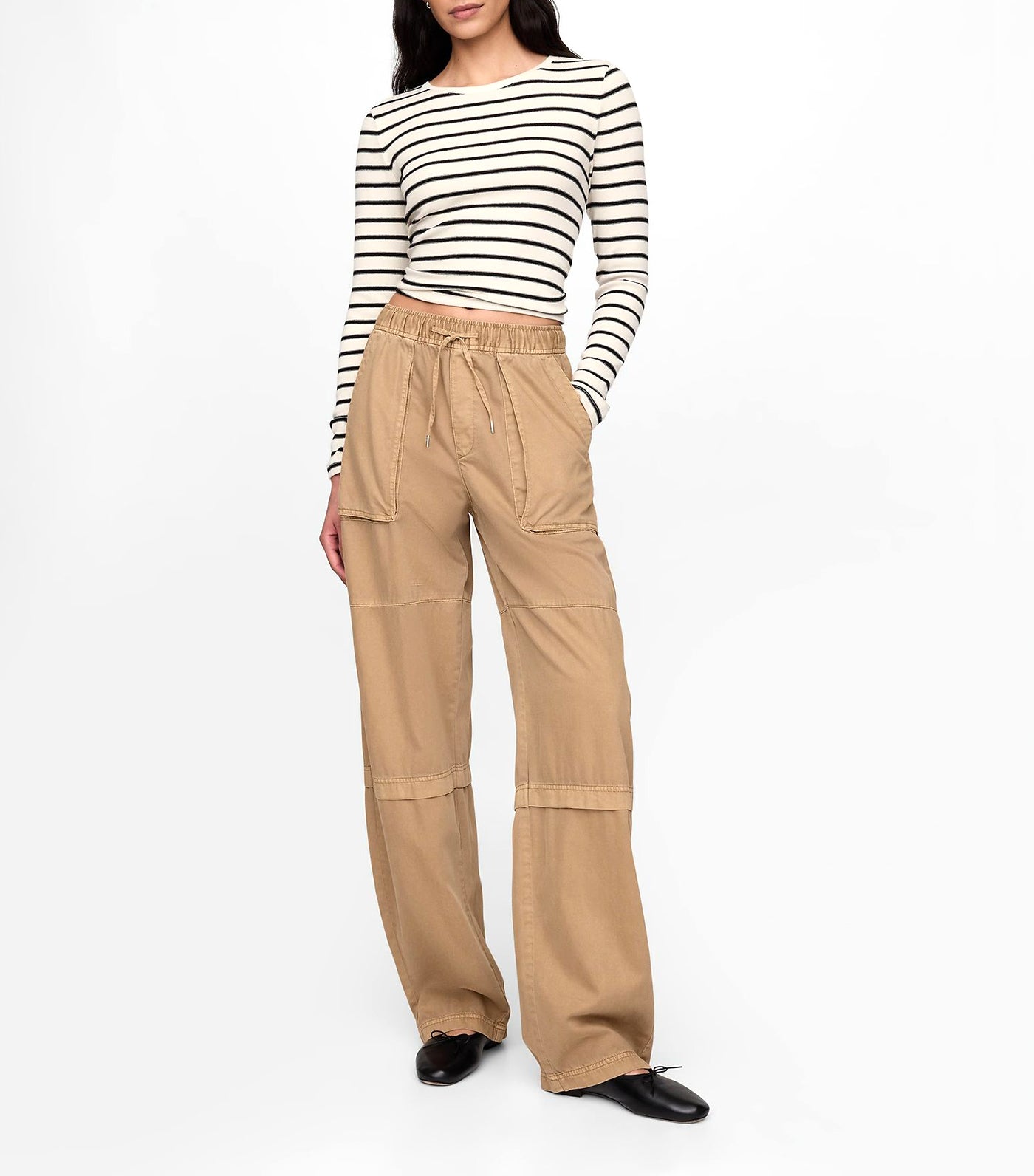 Mid Rise Easy Utility Barrel Pants