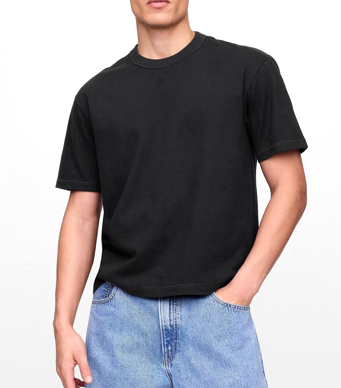 GAP Heavyweight Cropped T-Shirt True Black V2