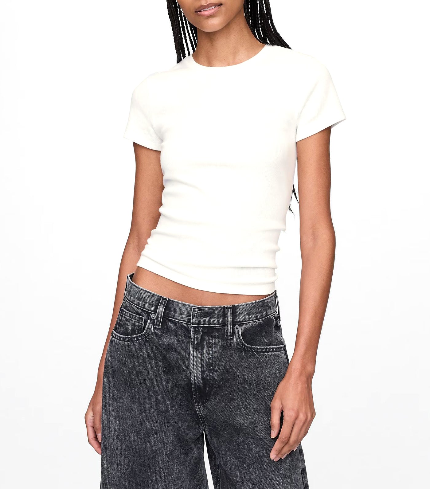 Modern Rib Cropped T-Shirt New Off White