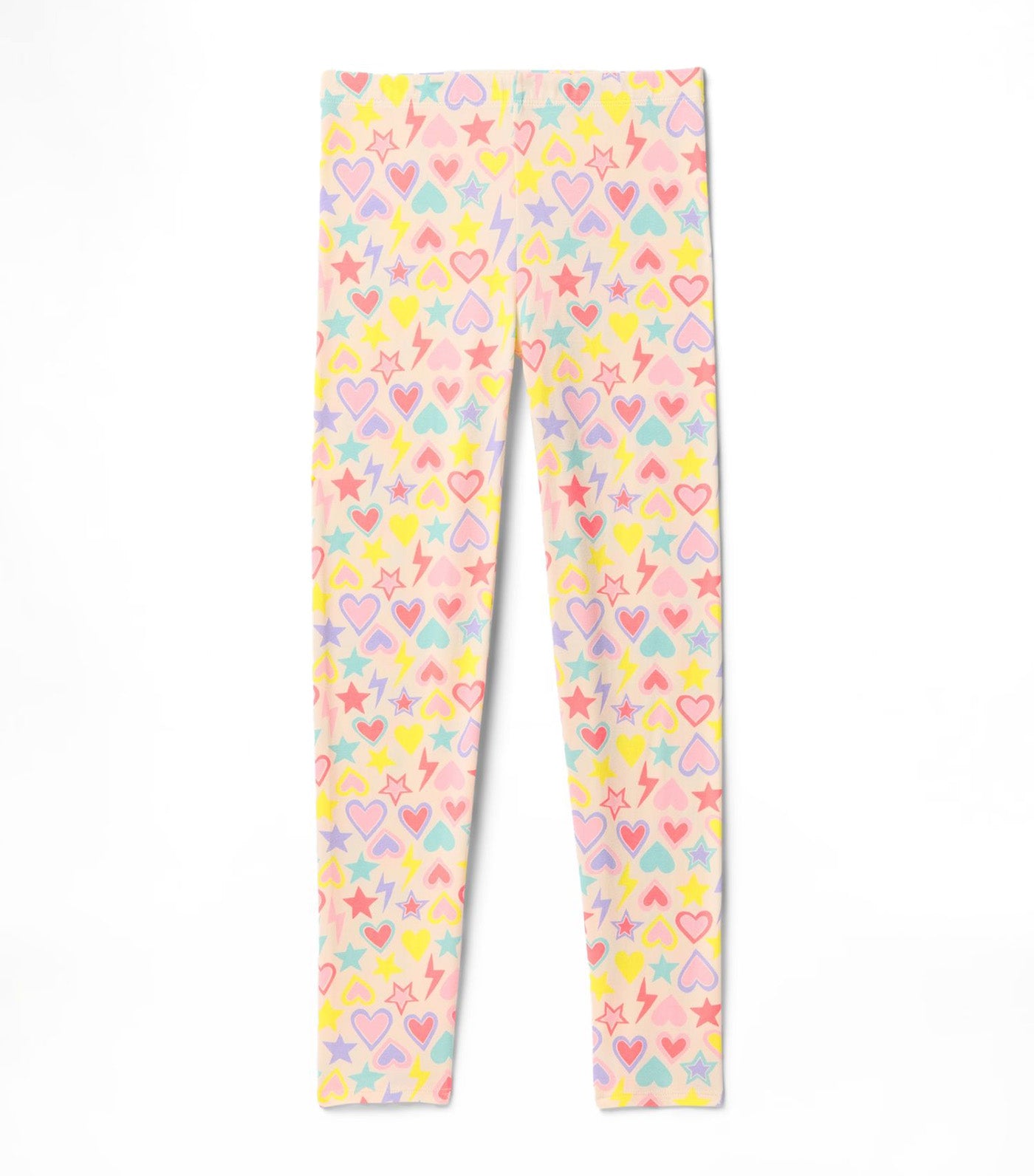 Stretch Jersey Leggings Star & Heart Print