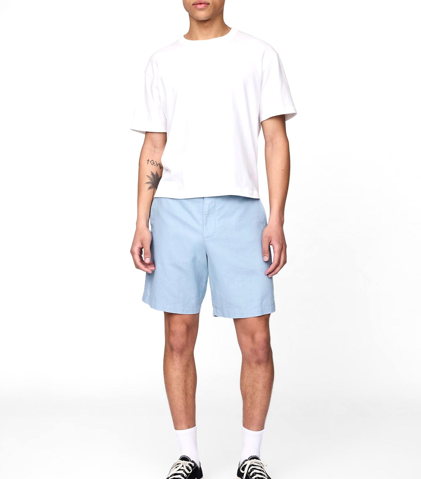 8" Linen-Cotton Shorts