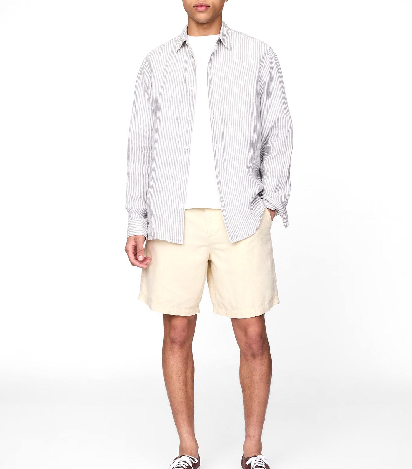 8" Linen-Cotton Shorts