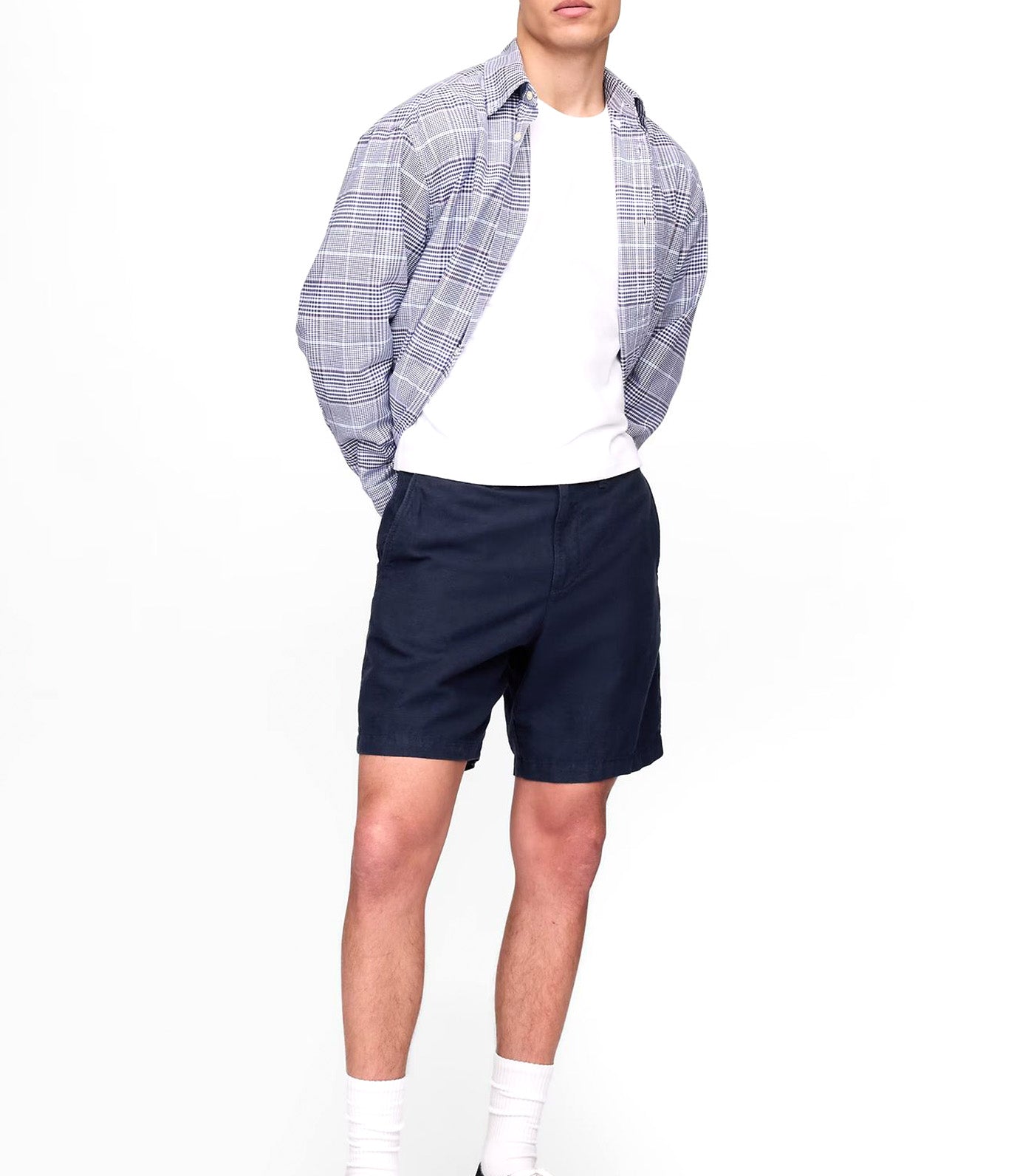 8" Linen-Cotton Shorts