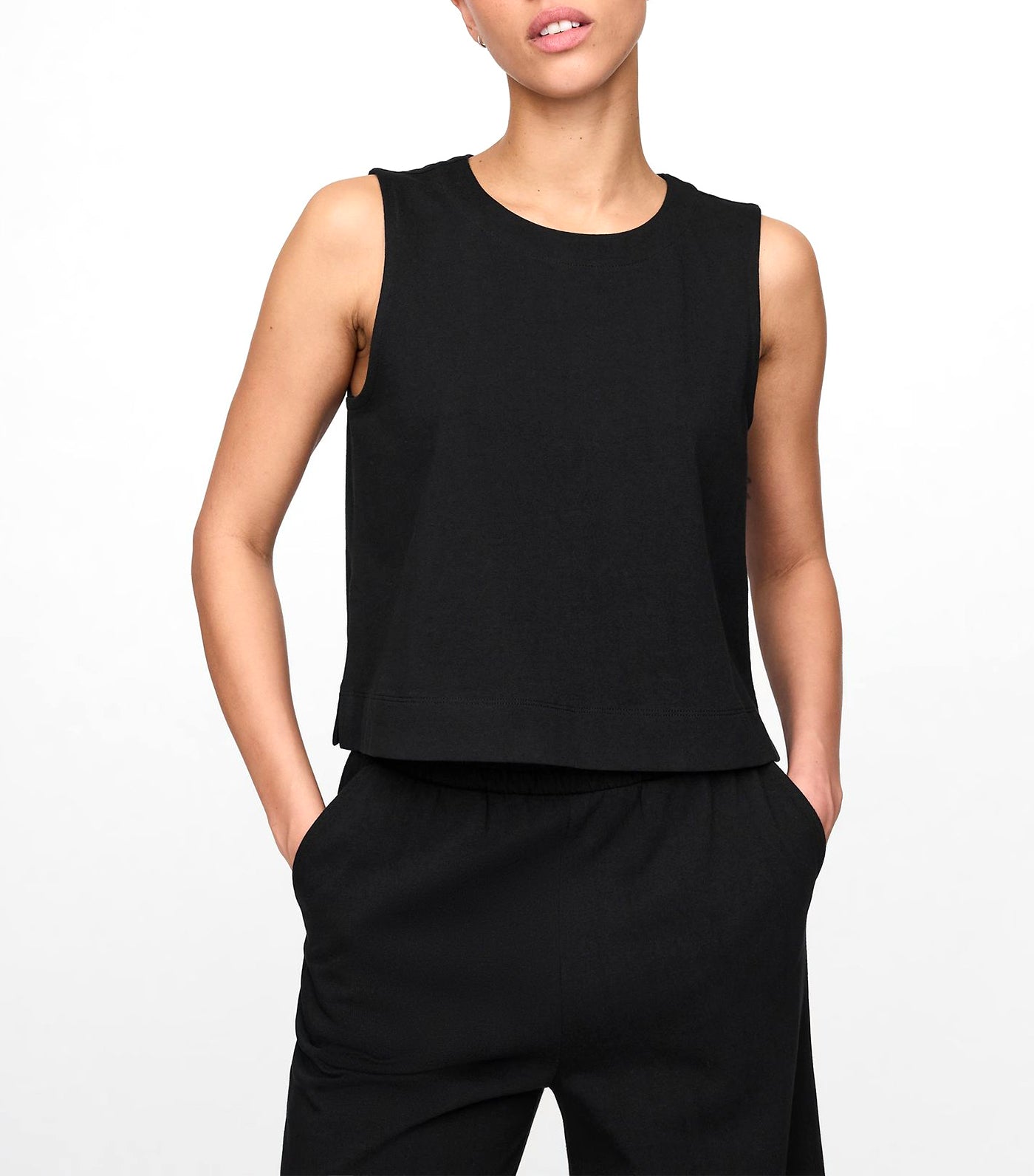 Organic Cotton Heavyweight Cropped Shell Tank Top