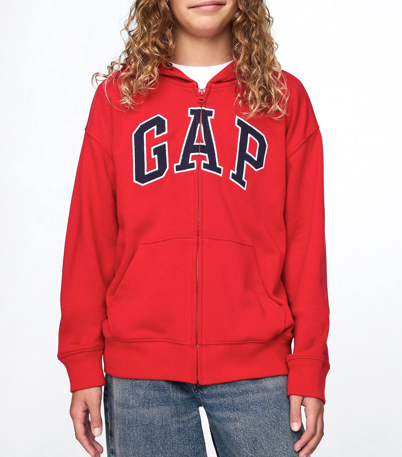 Relaxed Logo Zip Hoodie