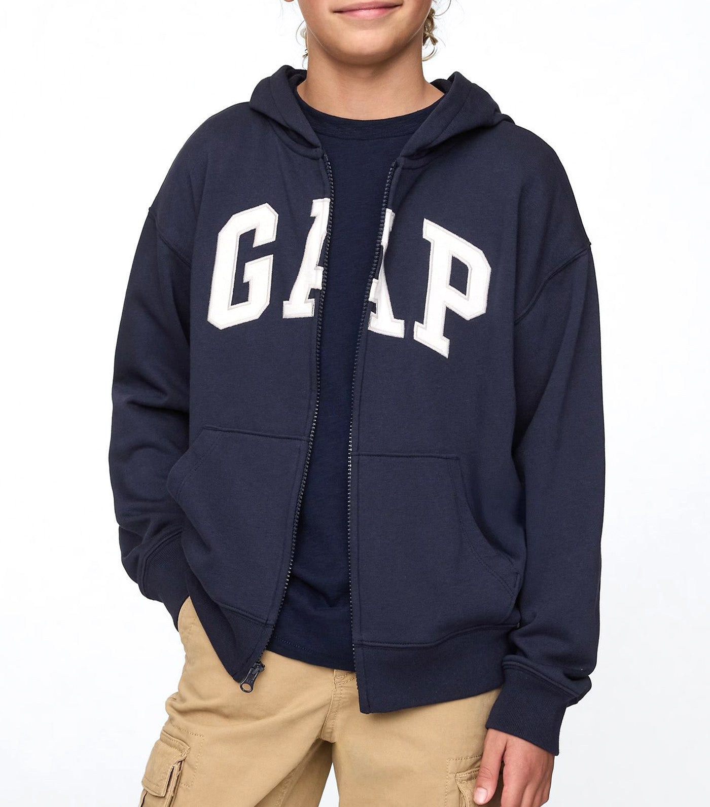 Relaxed Logo Zip Hoodie