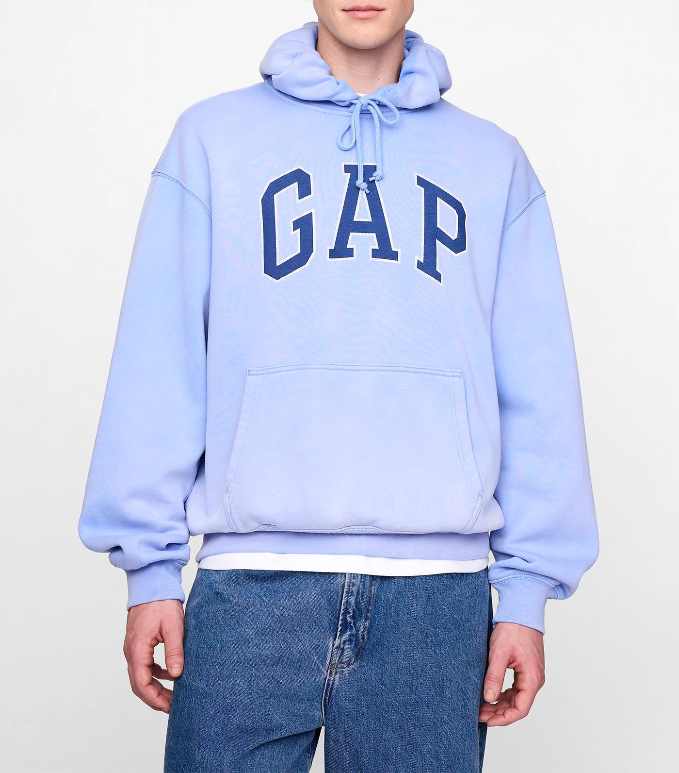 Vintage Soft Oversized Logo Hoodie Jet Stream Blue 337