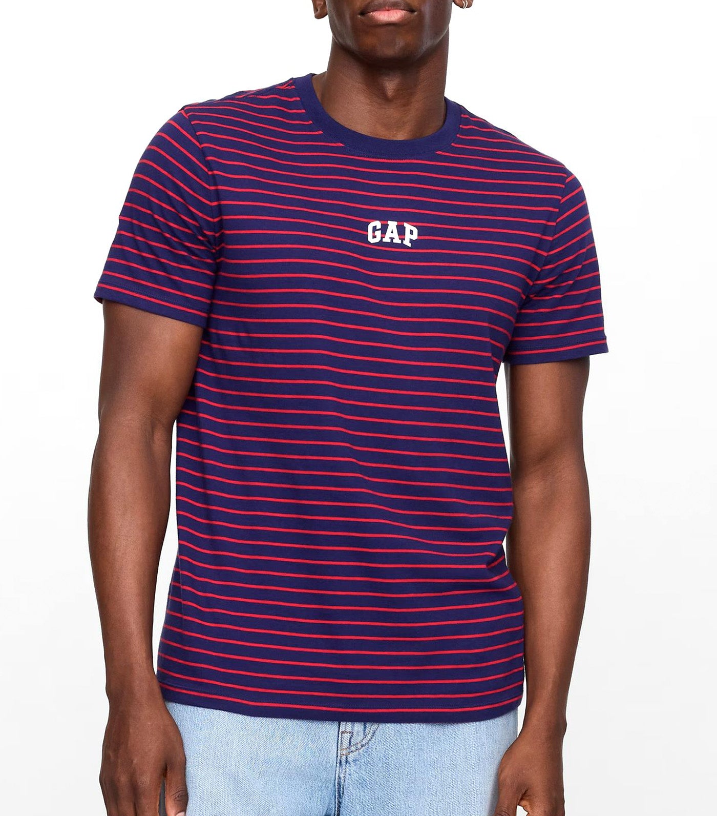 GAP Everyday Soft Logo Stripe T-Shirt Twilight Navy