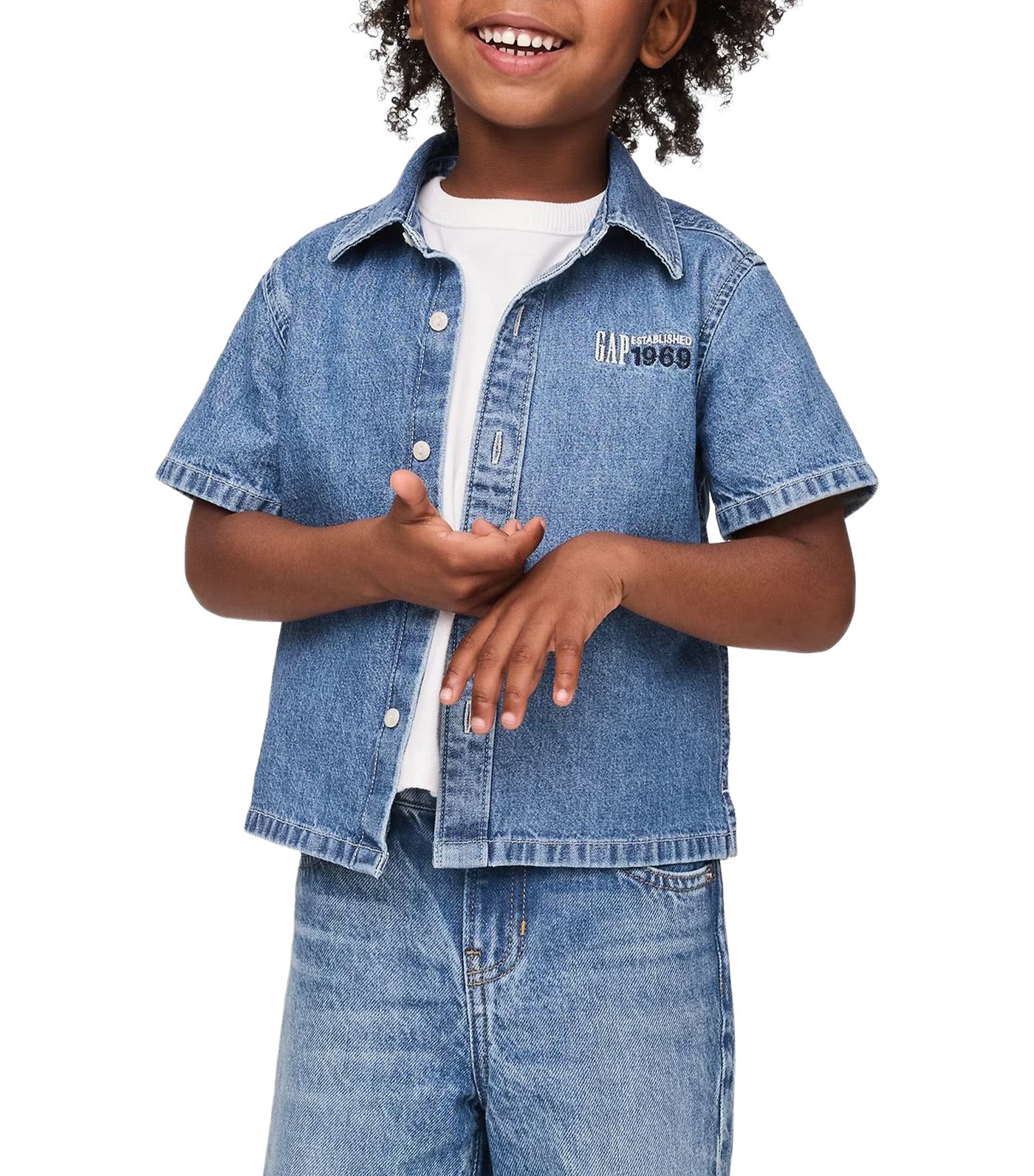 Baby and Toddler Logo Chambray Shirt Medium Wash