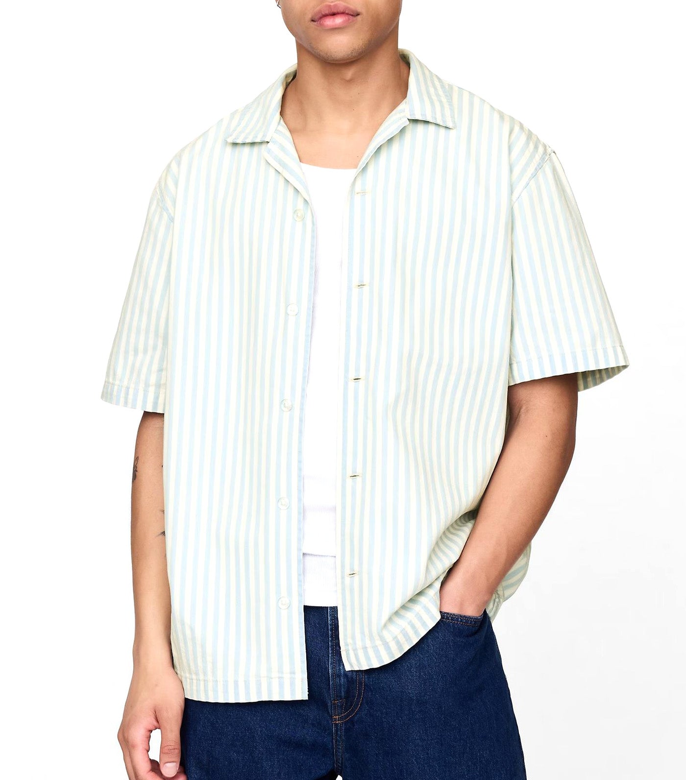 GAP Denim Stripe Shirt New Off White Stripe