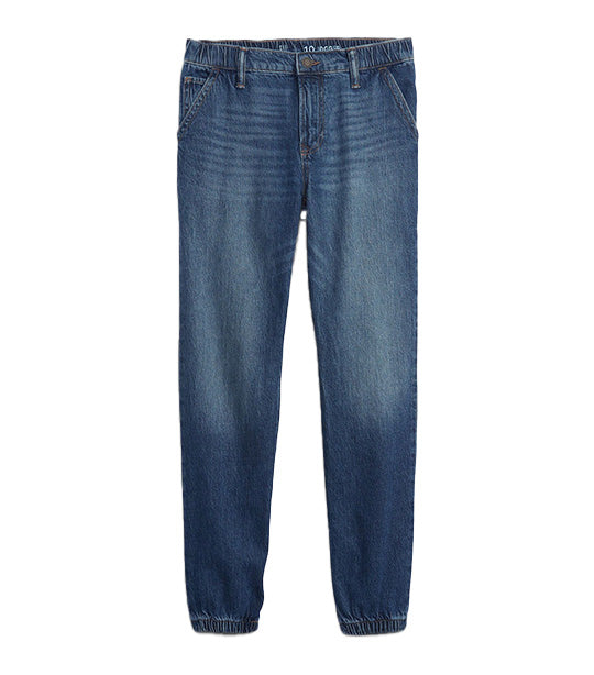 Kids Denim Joggers with Washwell Medium Wash