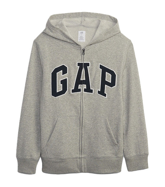 Kids Arch Logo Full-Zip Hoodie Light Heather Gray B08
