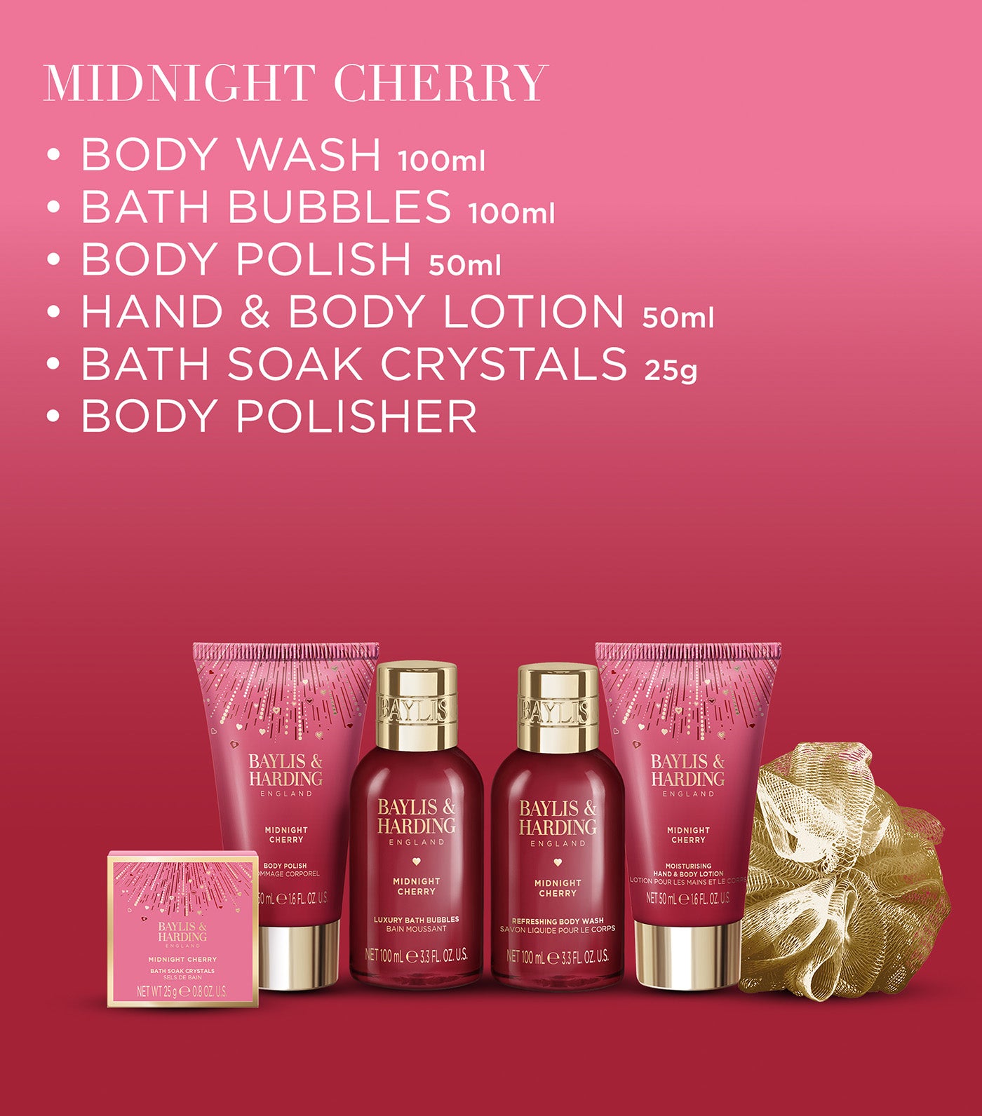 Midnight Cherry Luxury Pamper Present Gift Set