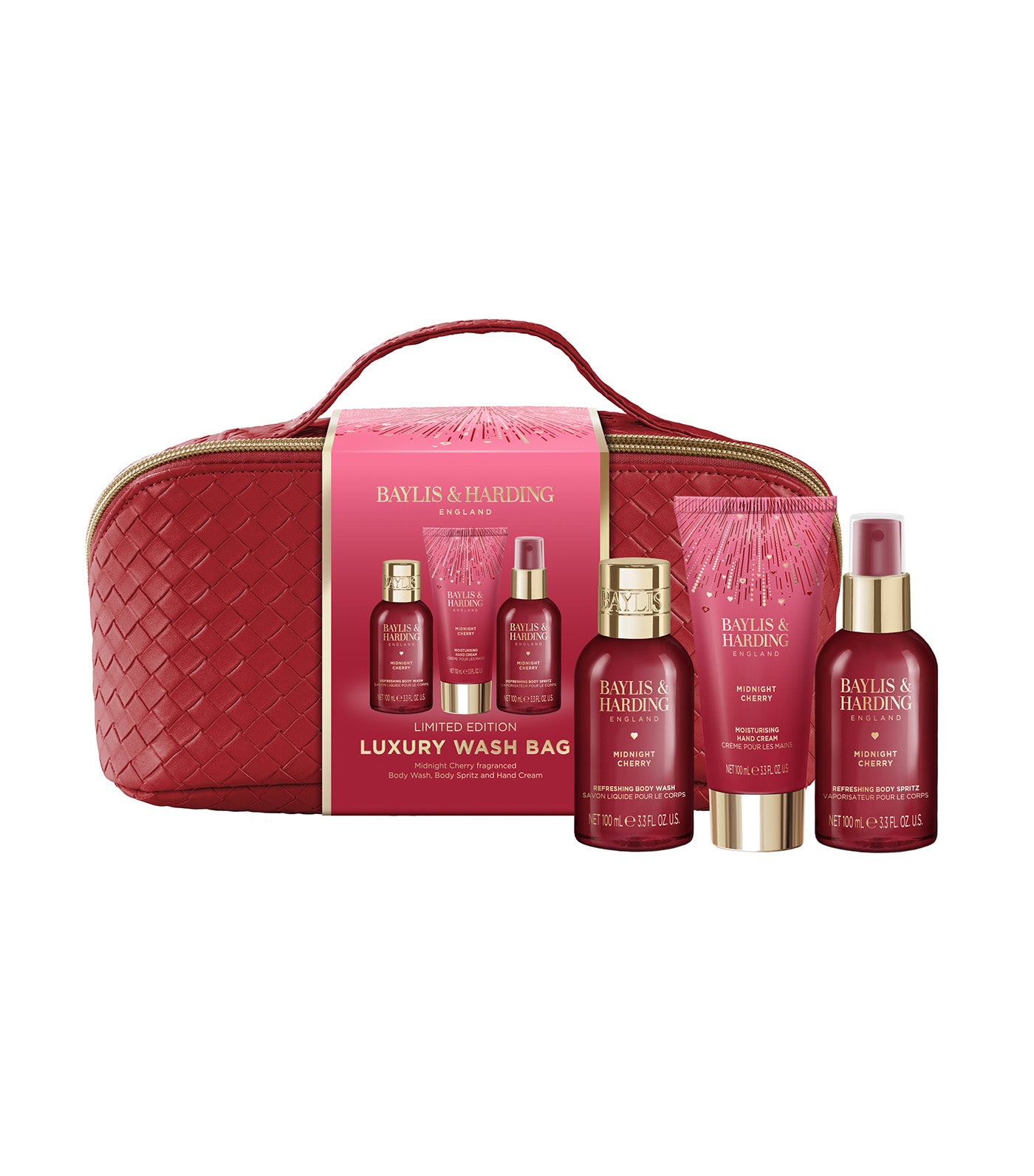 Midnight Cherry Luxury Wash Bag Gift Set