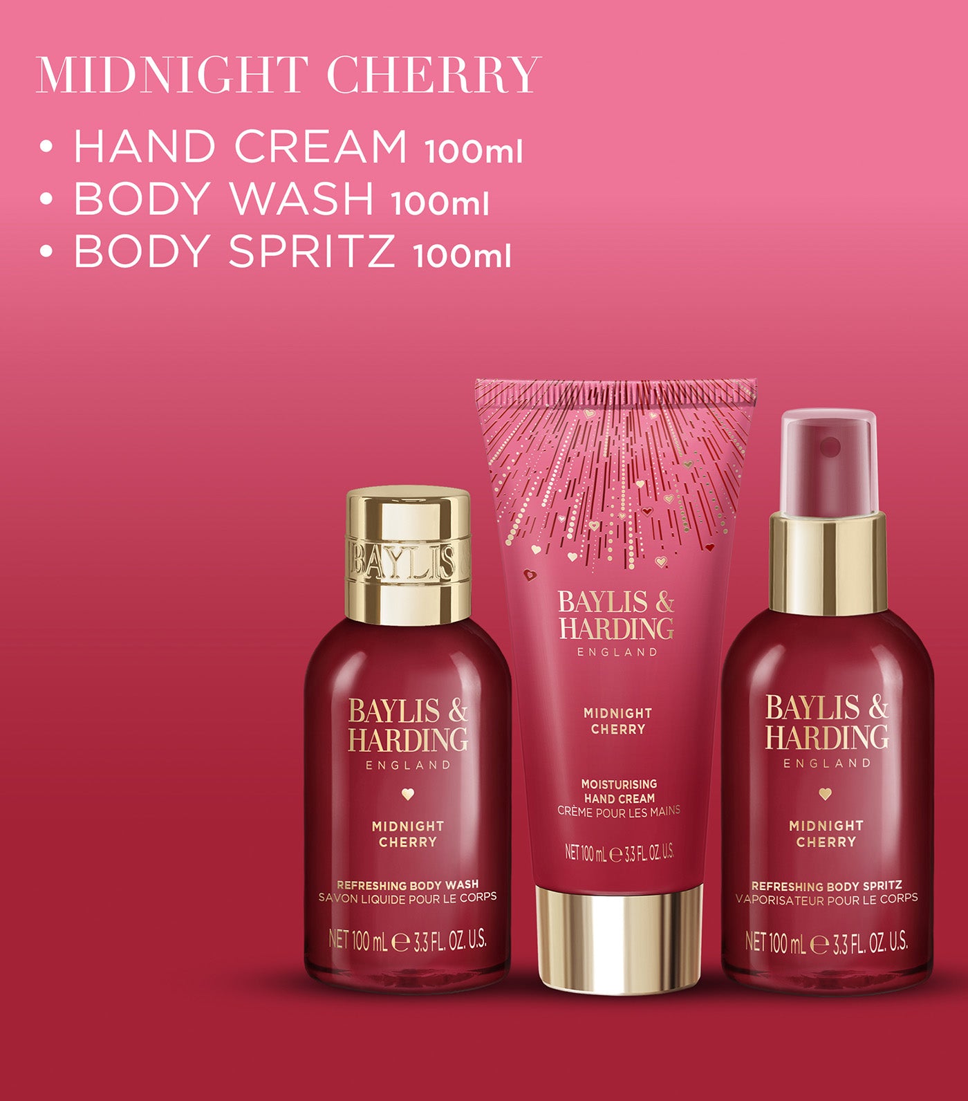 Midnight Cherry Luxury Wash Bag Gift Set