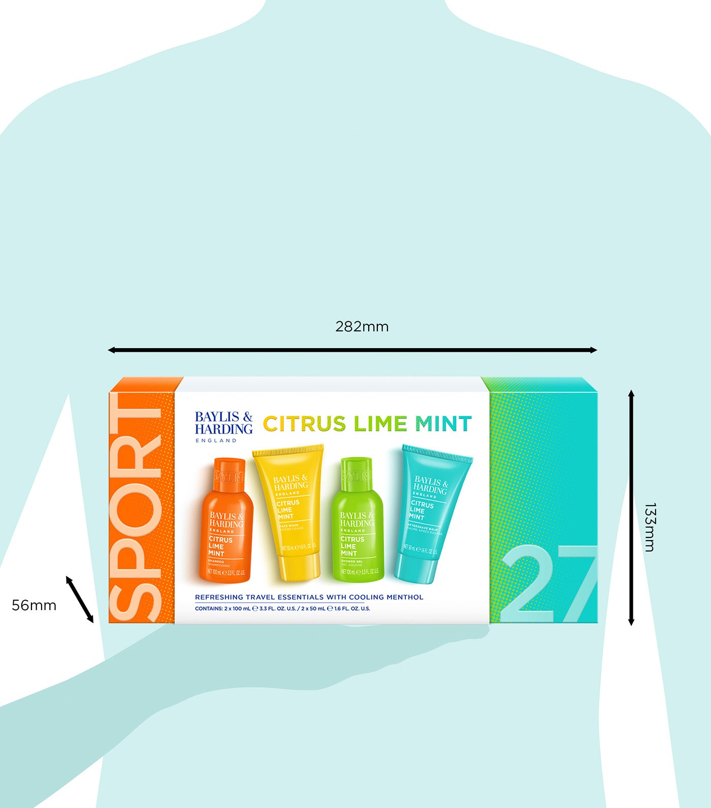 Citrus, Lime & Mint Men's Refreshing Travel Essentials Gift Set