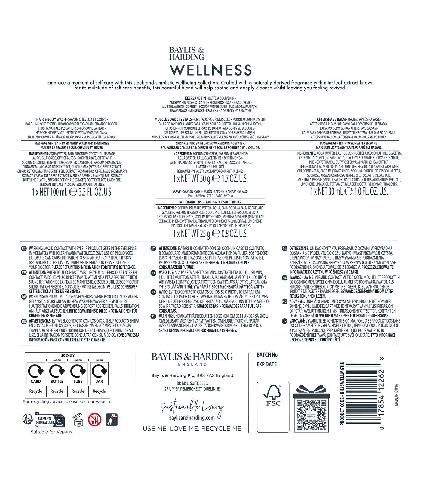 Wellness For Men His Essential Wellbeing Tin Gift Set