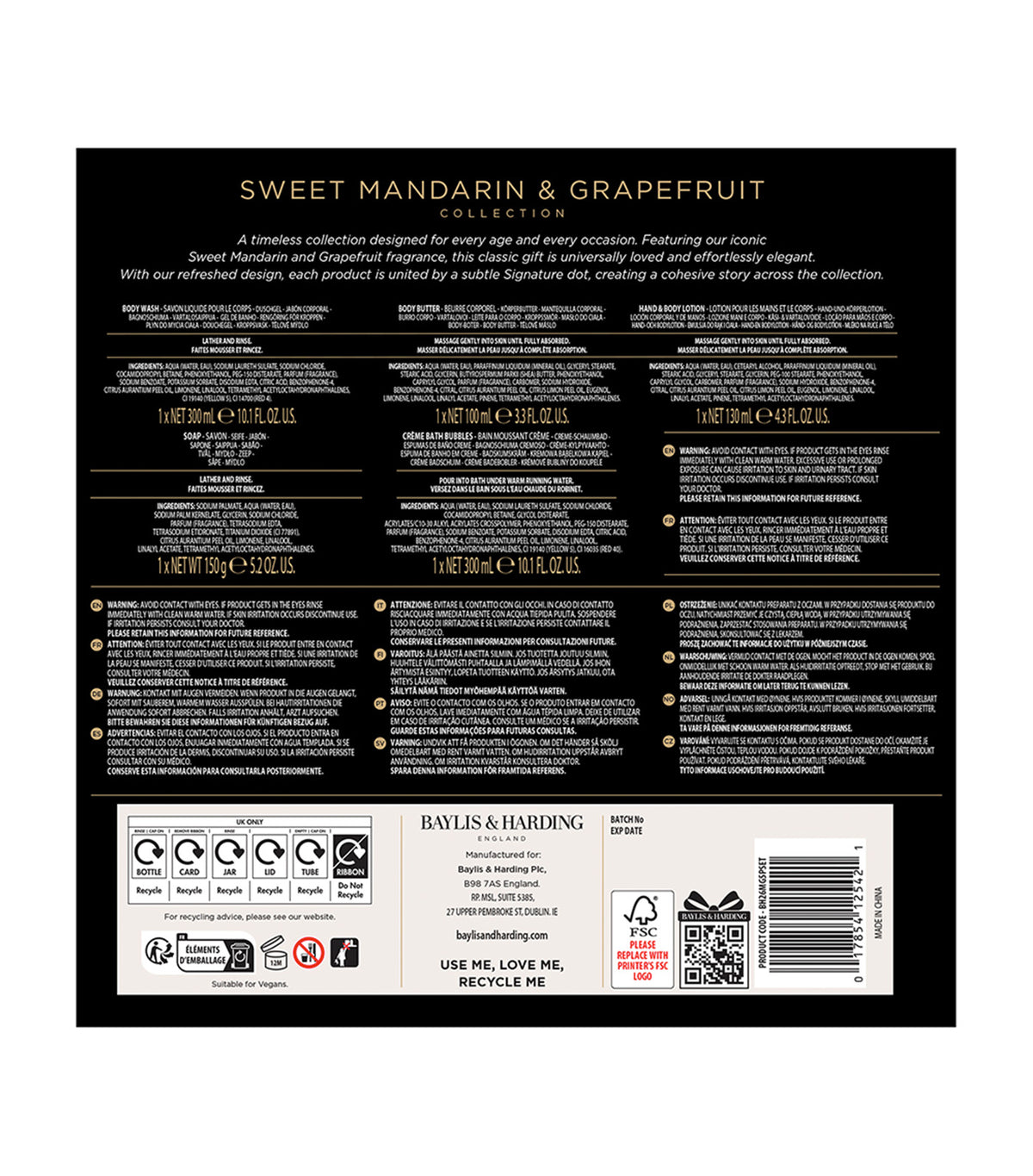 Sweet Mandarin and Grapefruit Perfect Pamper Gift Set