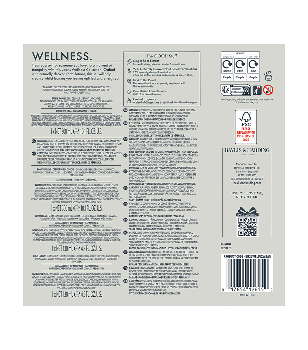 Wellness Self Care Treats Wash Bag Gift Set