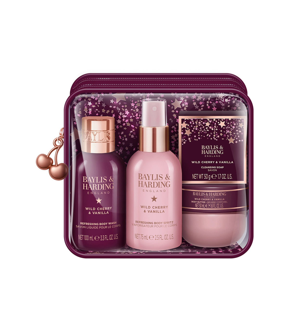 Wild Cherry & Vanilla Luxury Travel Wash Bag Gift Set