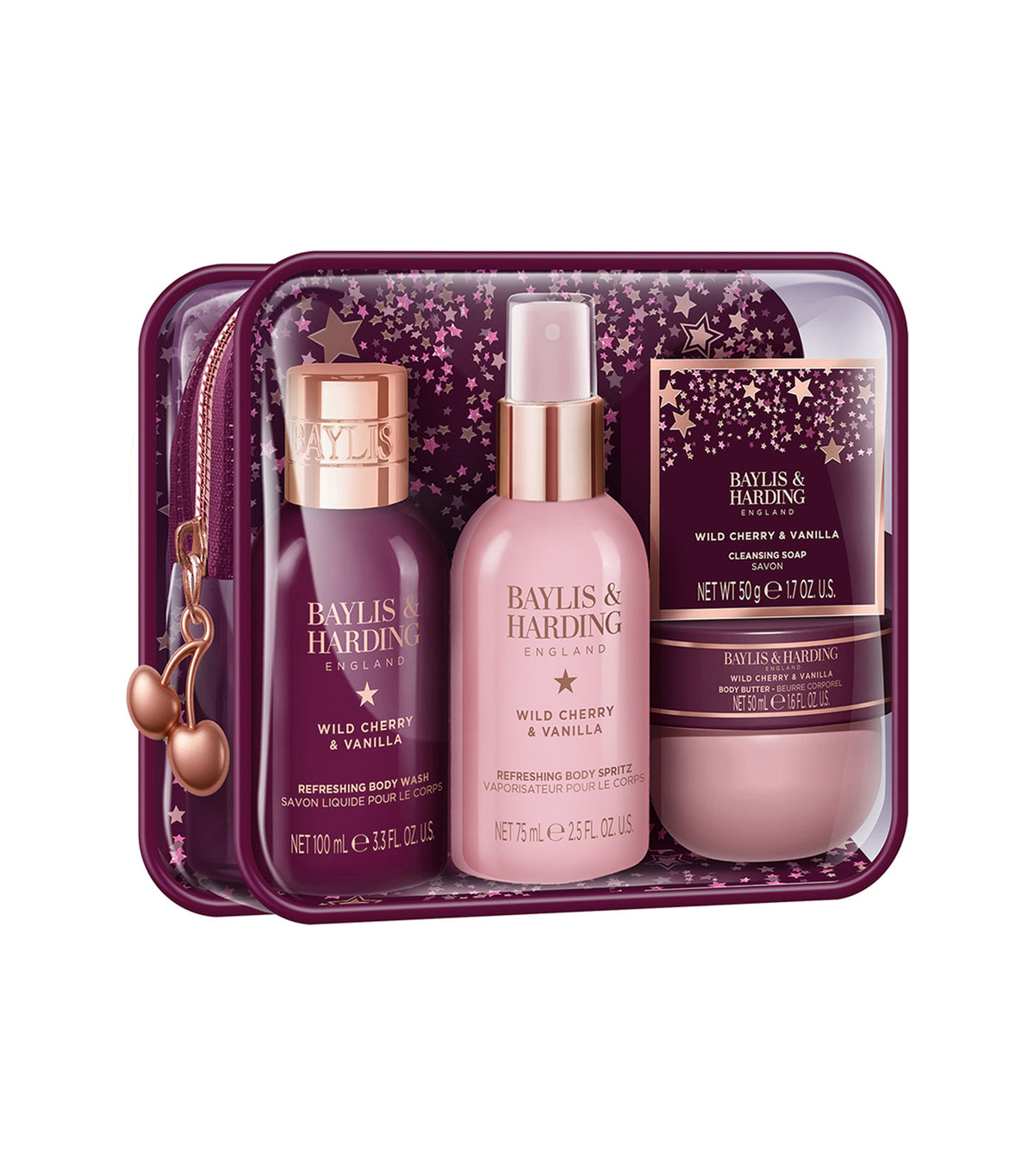 Wild Cherry & Vanilla Luxury Travel Wash Bag Gift Set