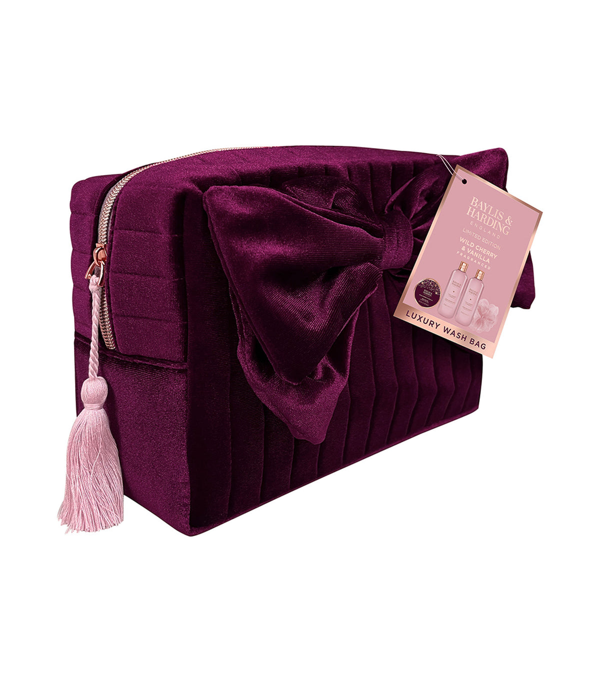 Wild Cherry and Vanilla Luxury Bow Wash Bag Gift Set