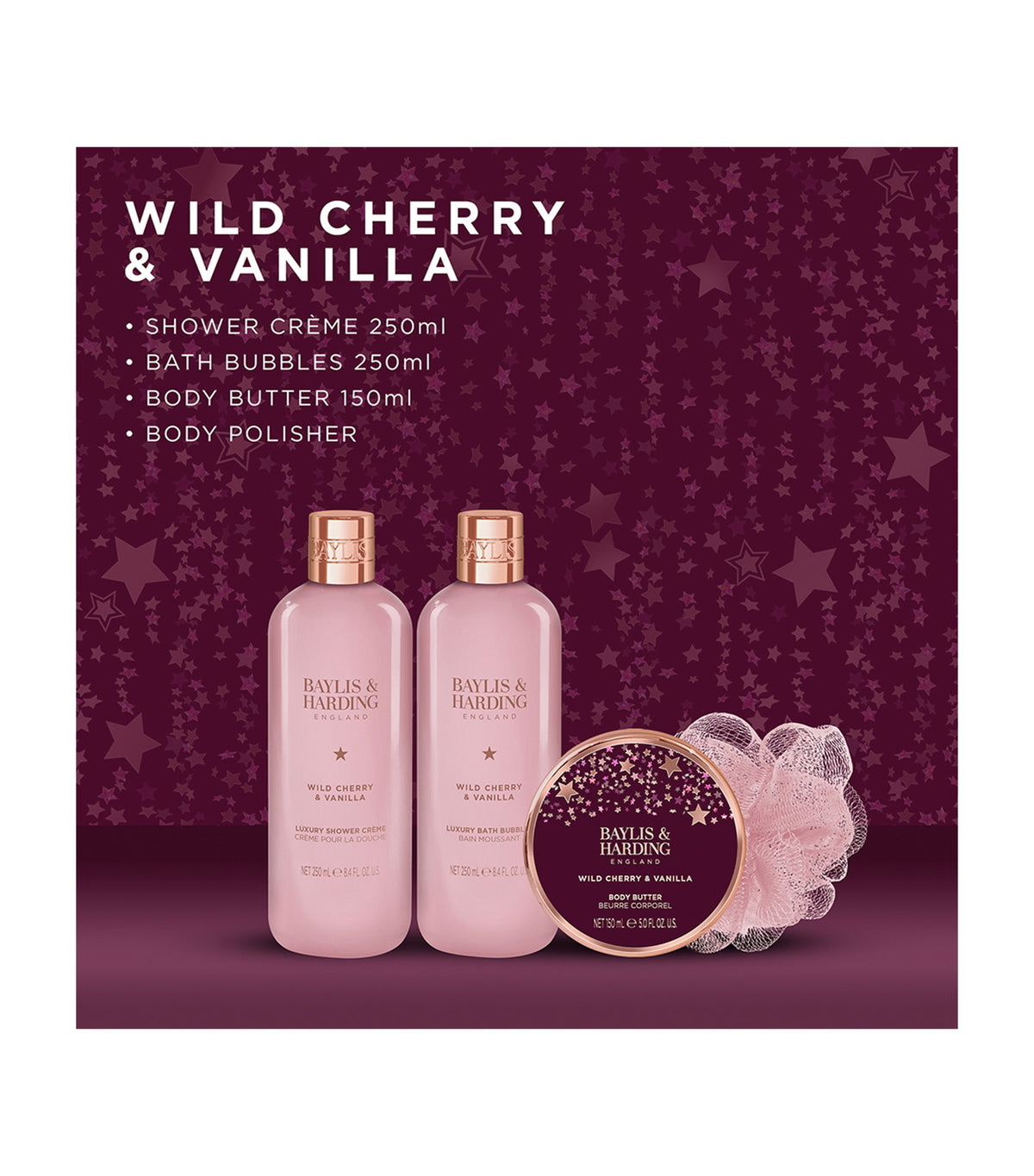 Wild Cherry and Vanilla Luxury Bow Wash Bag Gift Set
