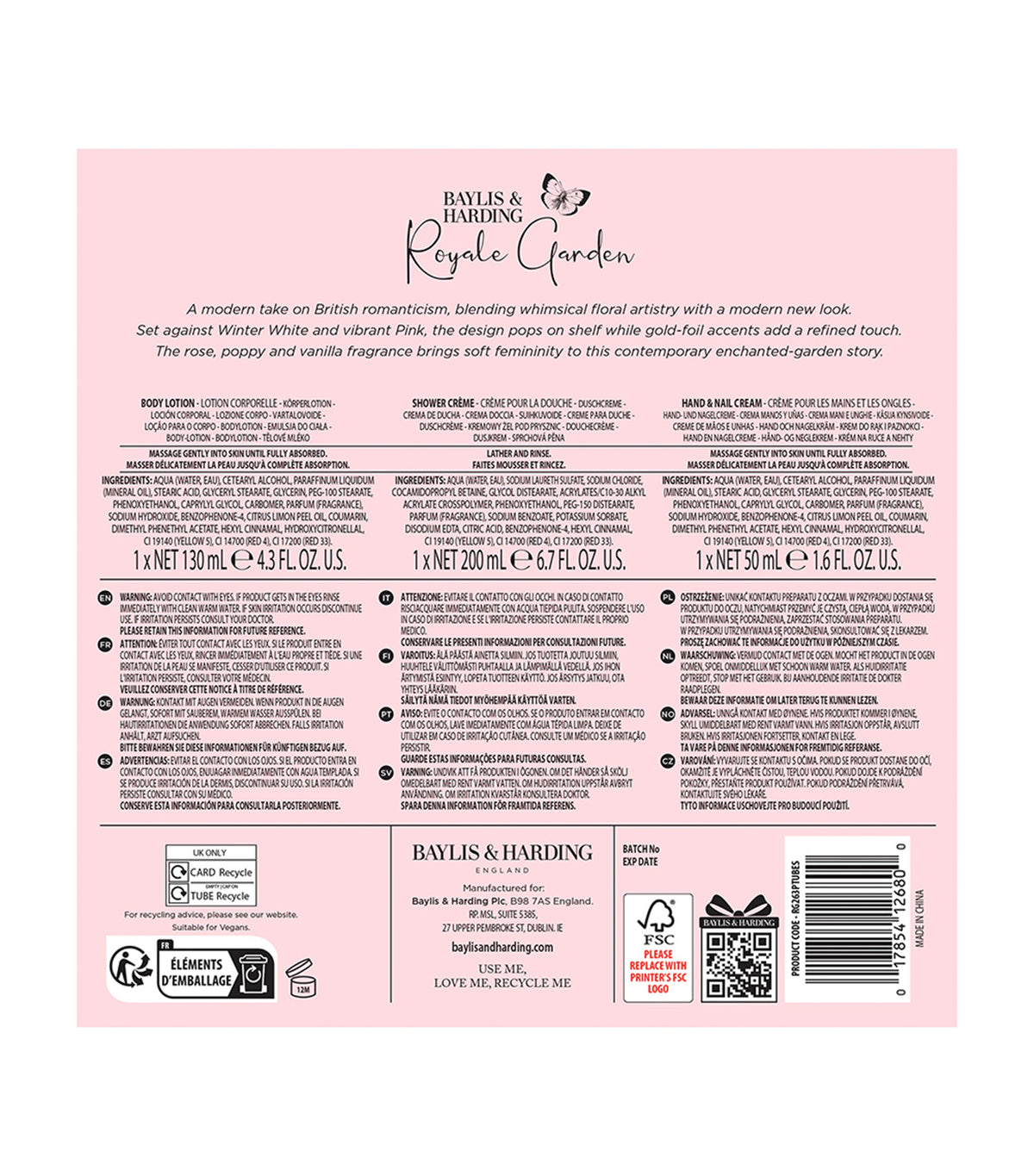 Royale Garden Luxury Bath and Body Collection Gift Set