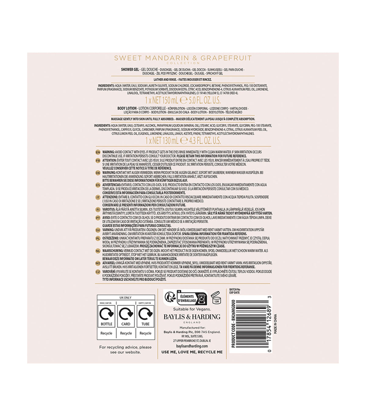 Sweet Mandarin & Grapefruit Body Pamper Duo Gift Set