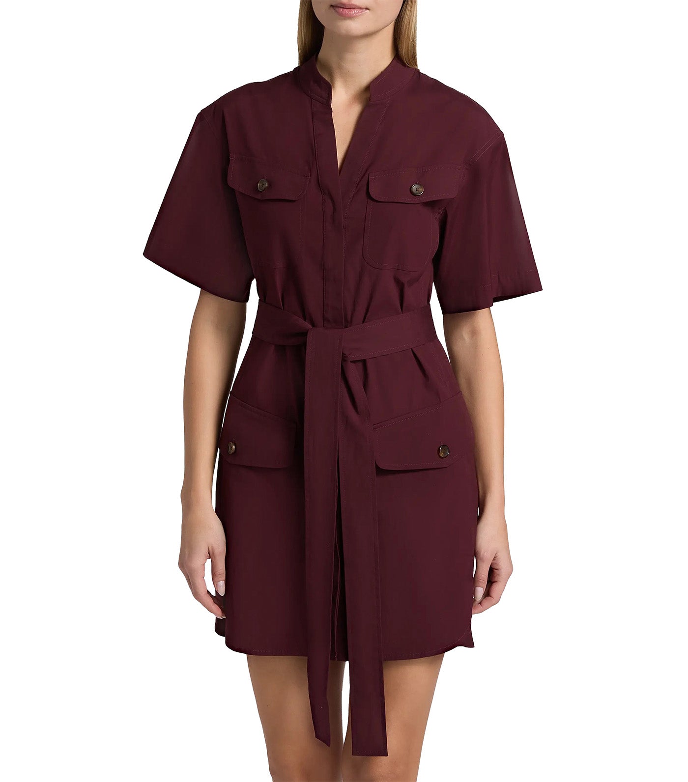 Quinn Mini-Shirtdress Plum
