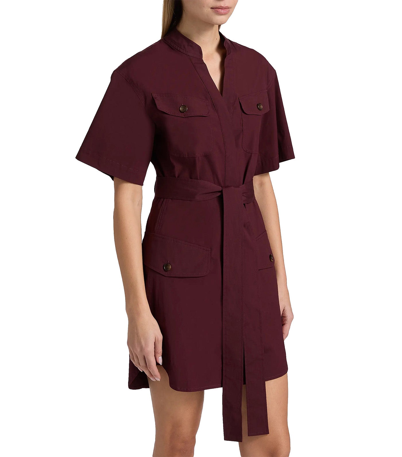 Quinn Mini-Shirtdress Plum