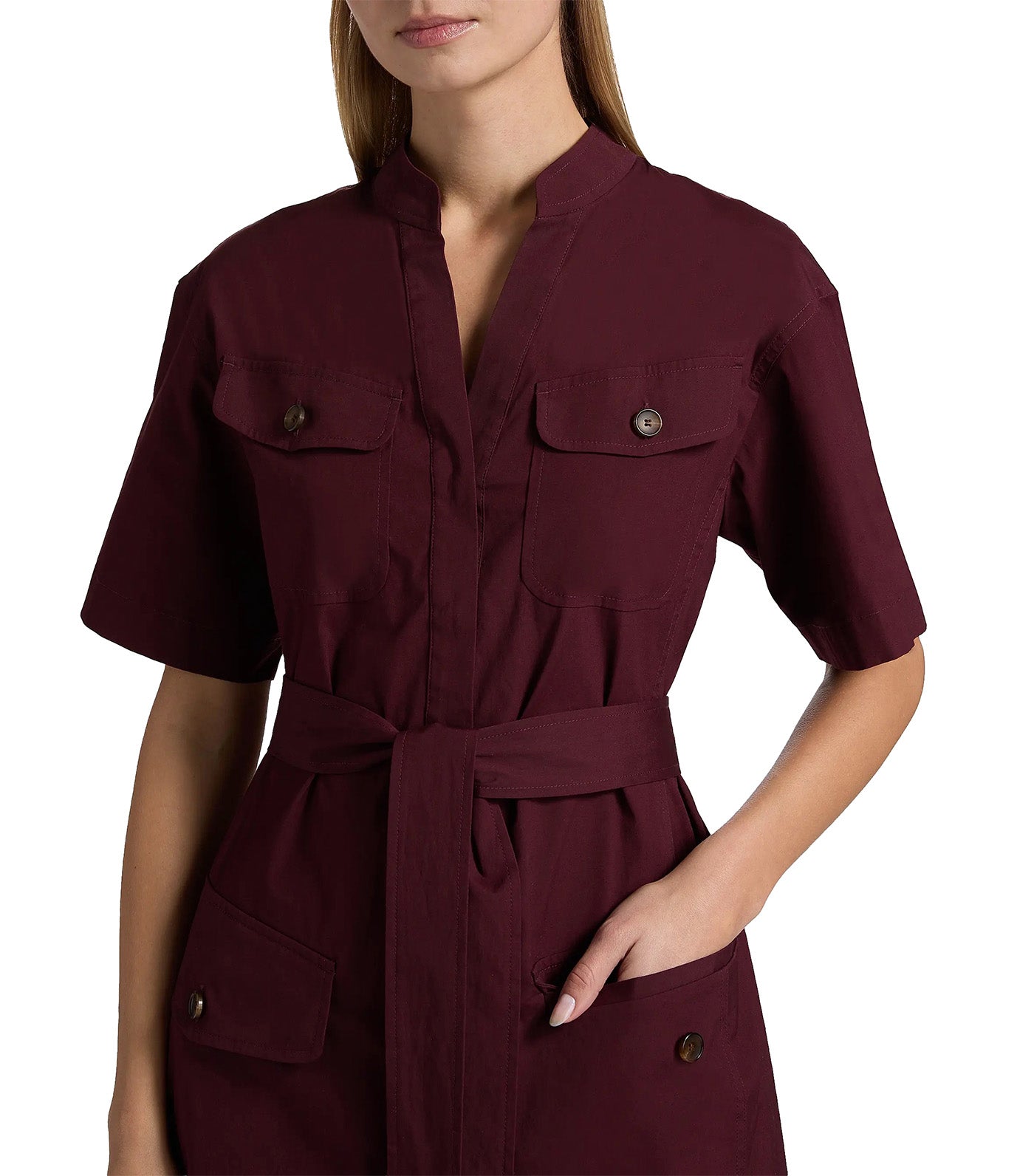 Quinn Mini-Shirtdress Plum