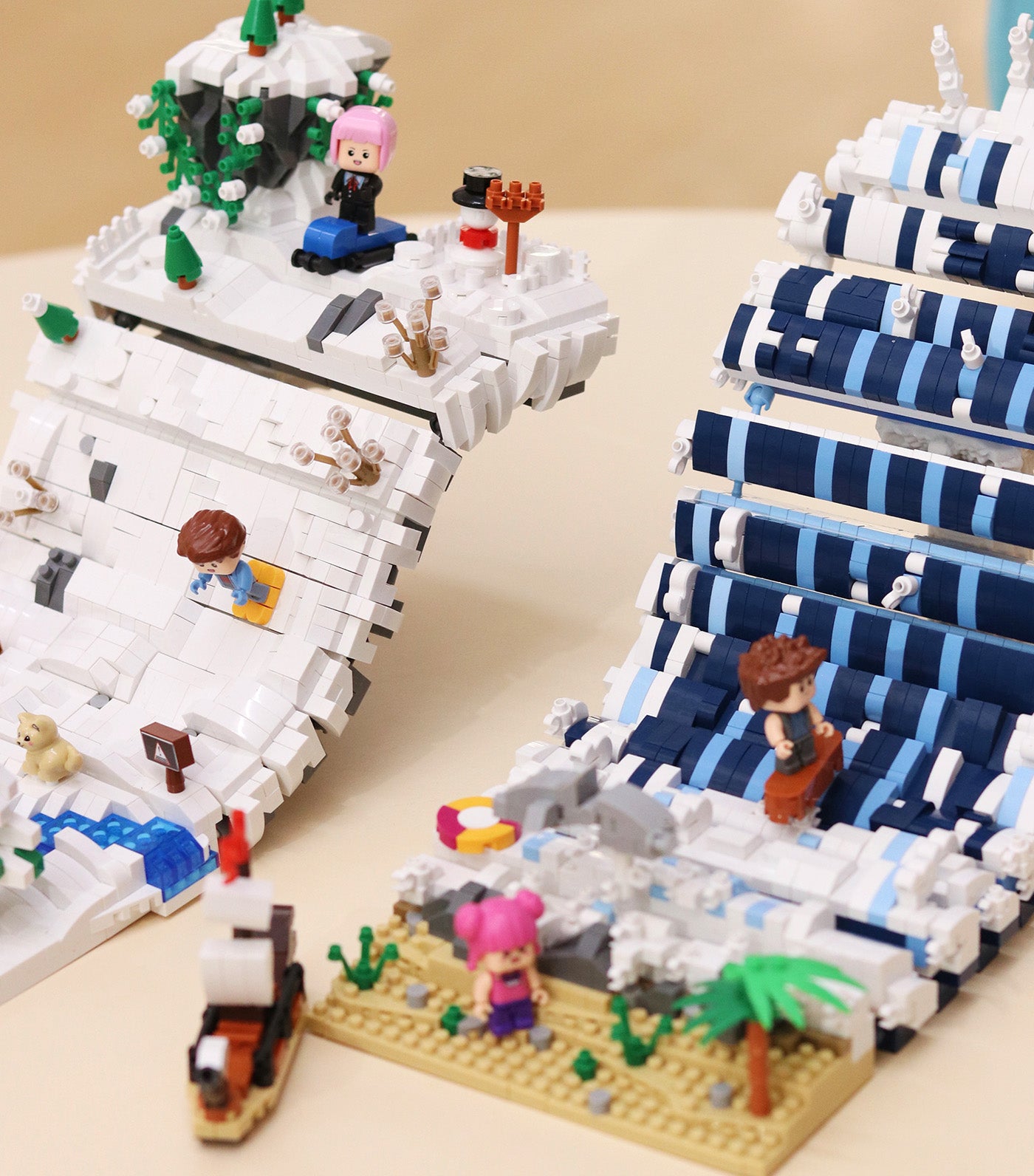 1543-Piece Skiing Kids Building Bricks Toy