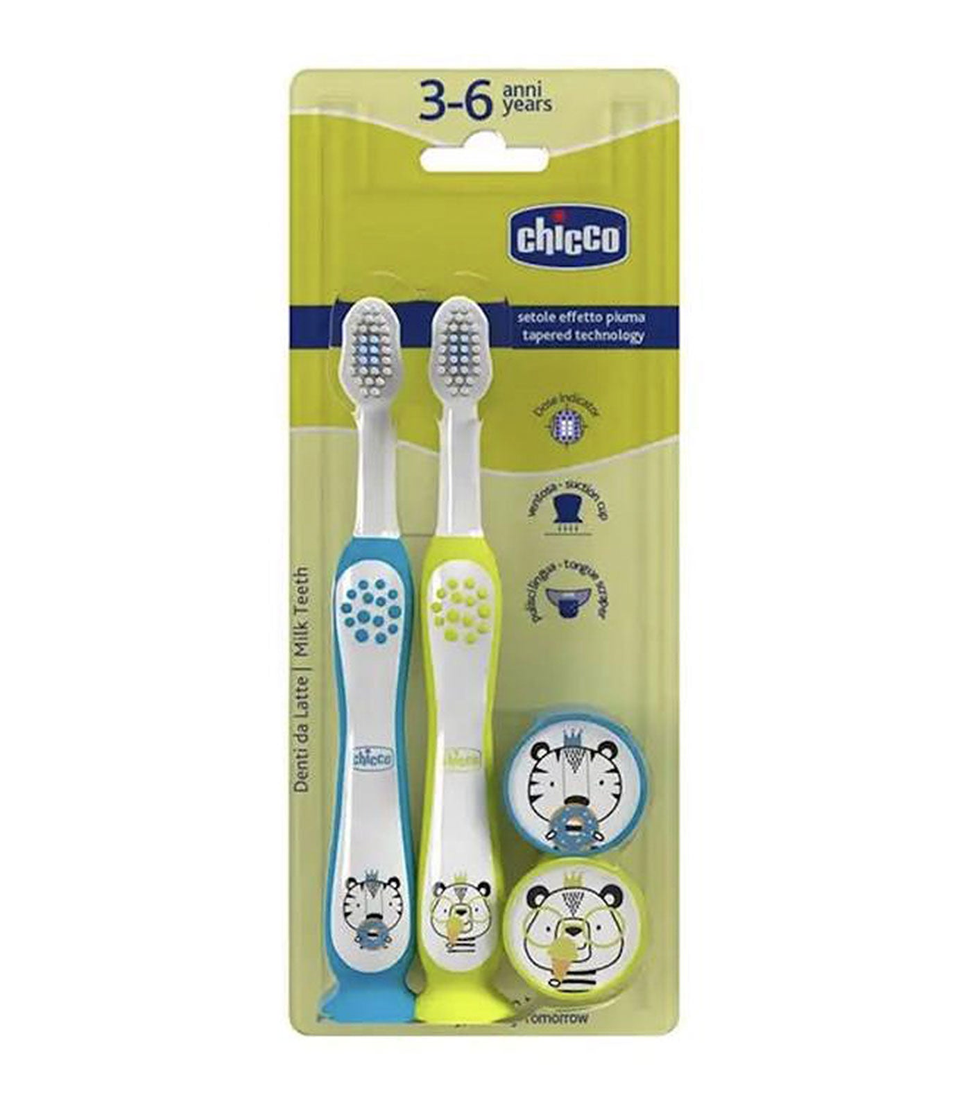 Bipack Toothbrush Tiger Panda 3-6 Years Old