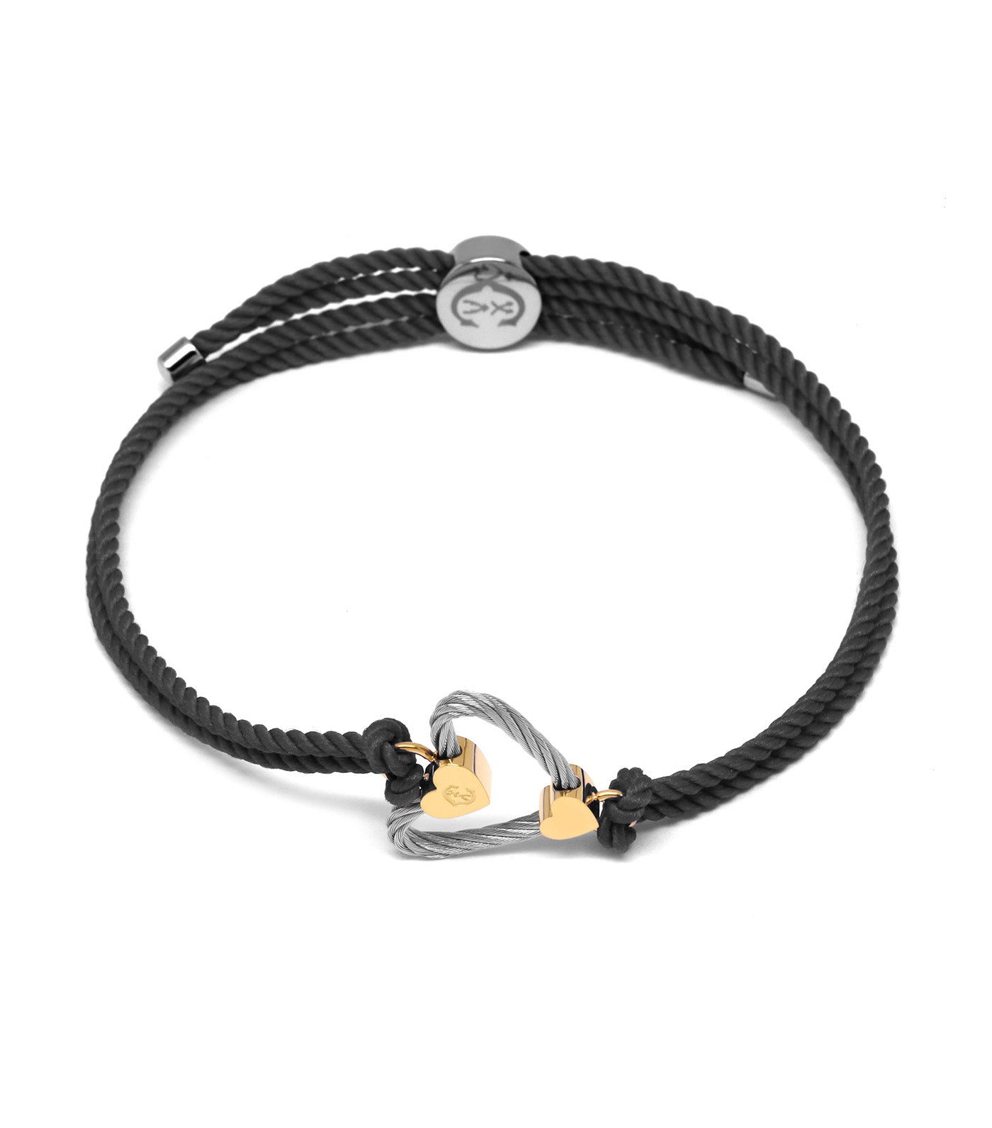 Marina Heart Bracelet Black/Yellow Gold