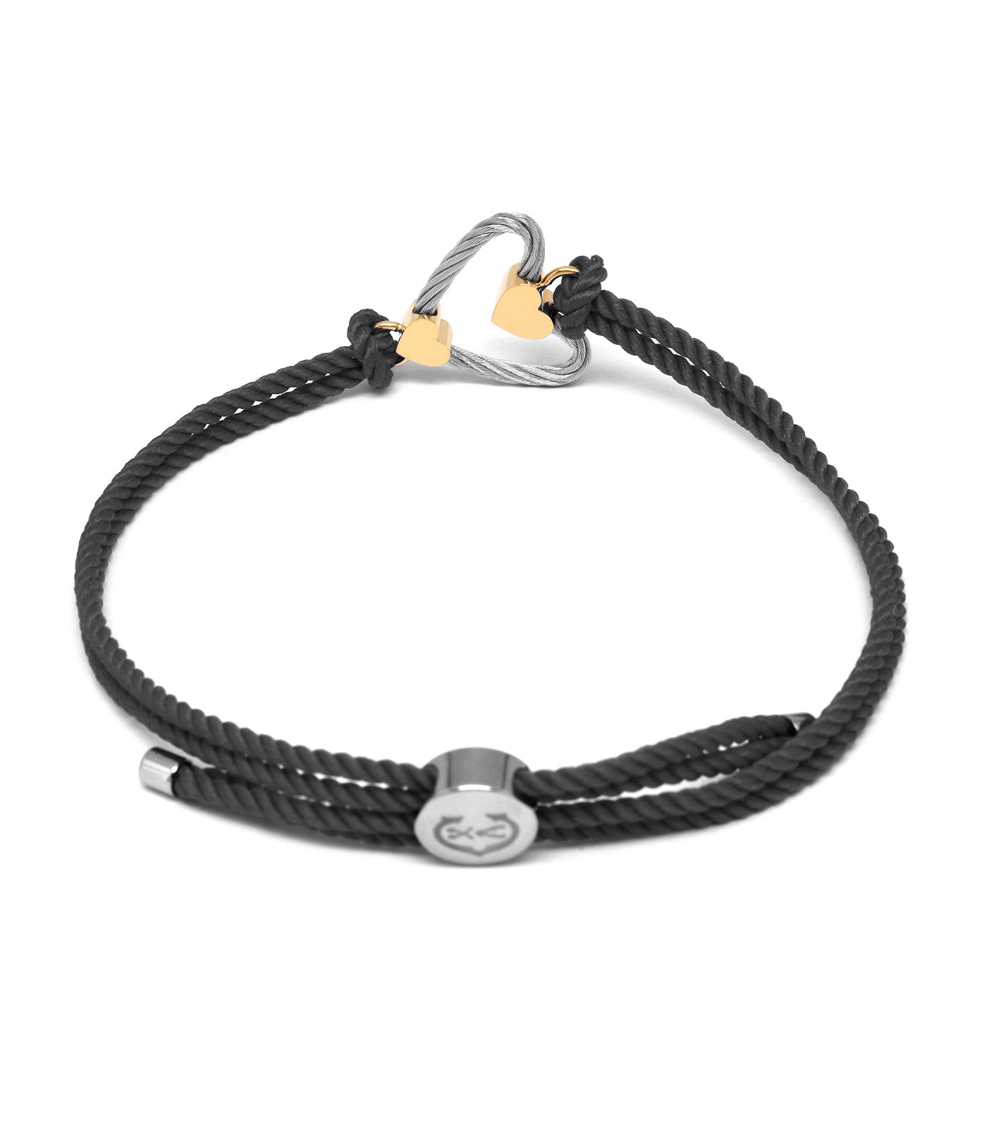 Marina Heart Bracelet Black/Yellow Gold