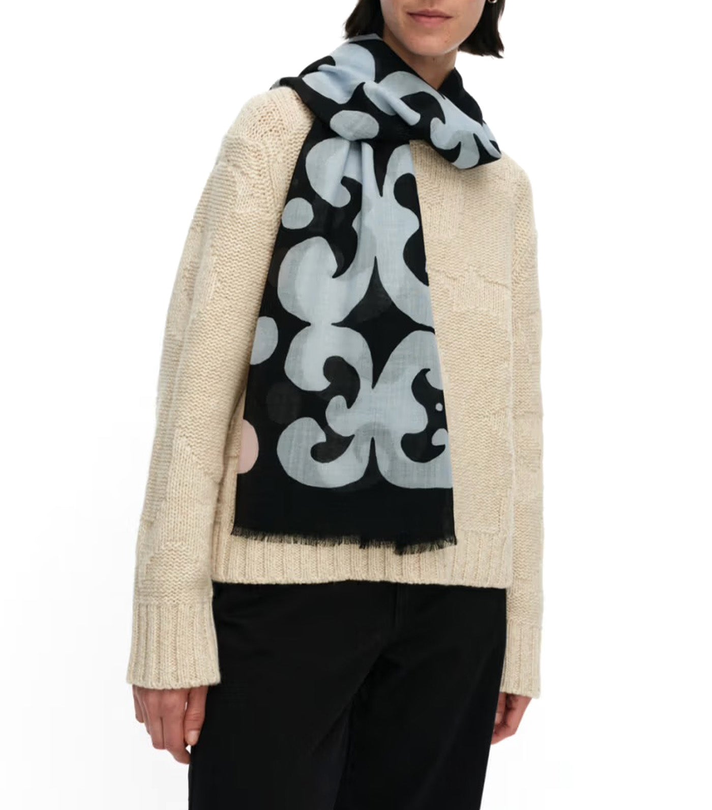 Fiore Keidas Scarf Light Blue/Black/Light Pink
