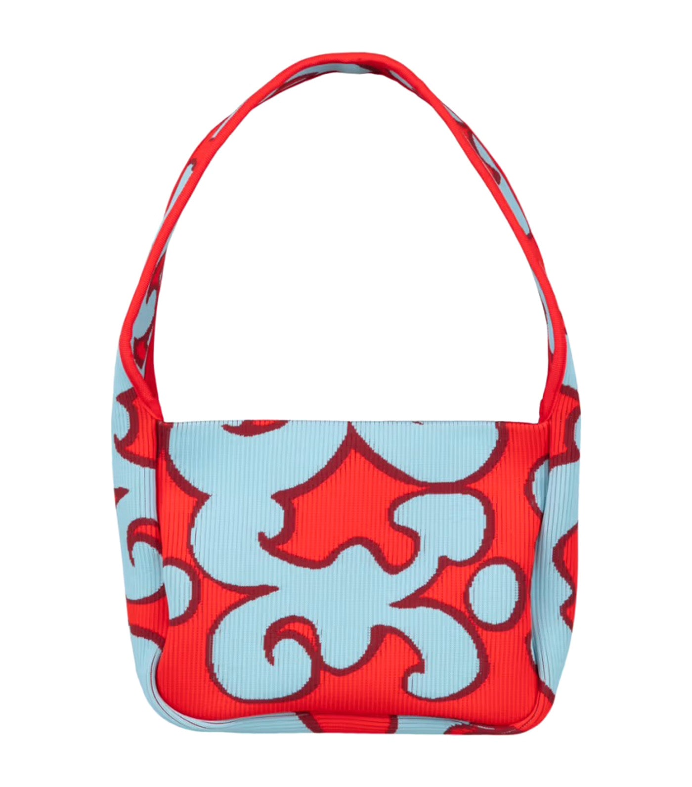 Knitted Shoulder Bag Keidas Light Blue/Red