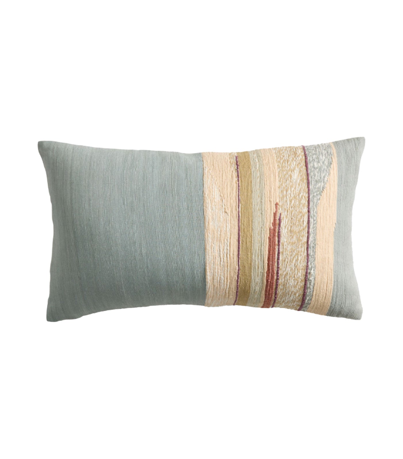 Mixed Woven Landscape Pillow Cover Celadon