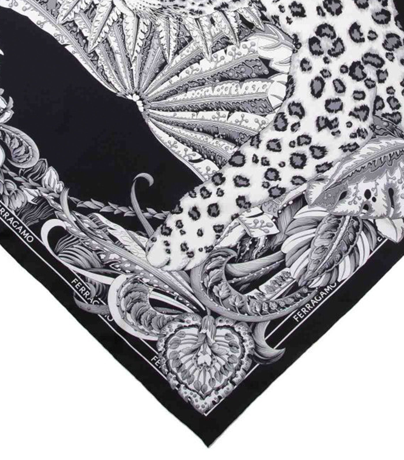 Animal Print Silk Foulard Black