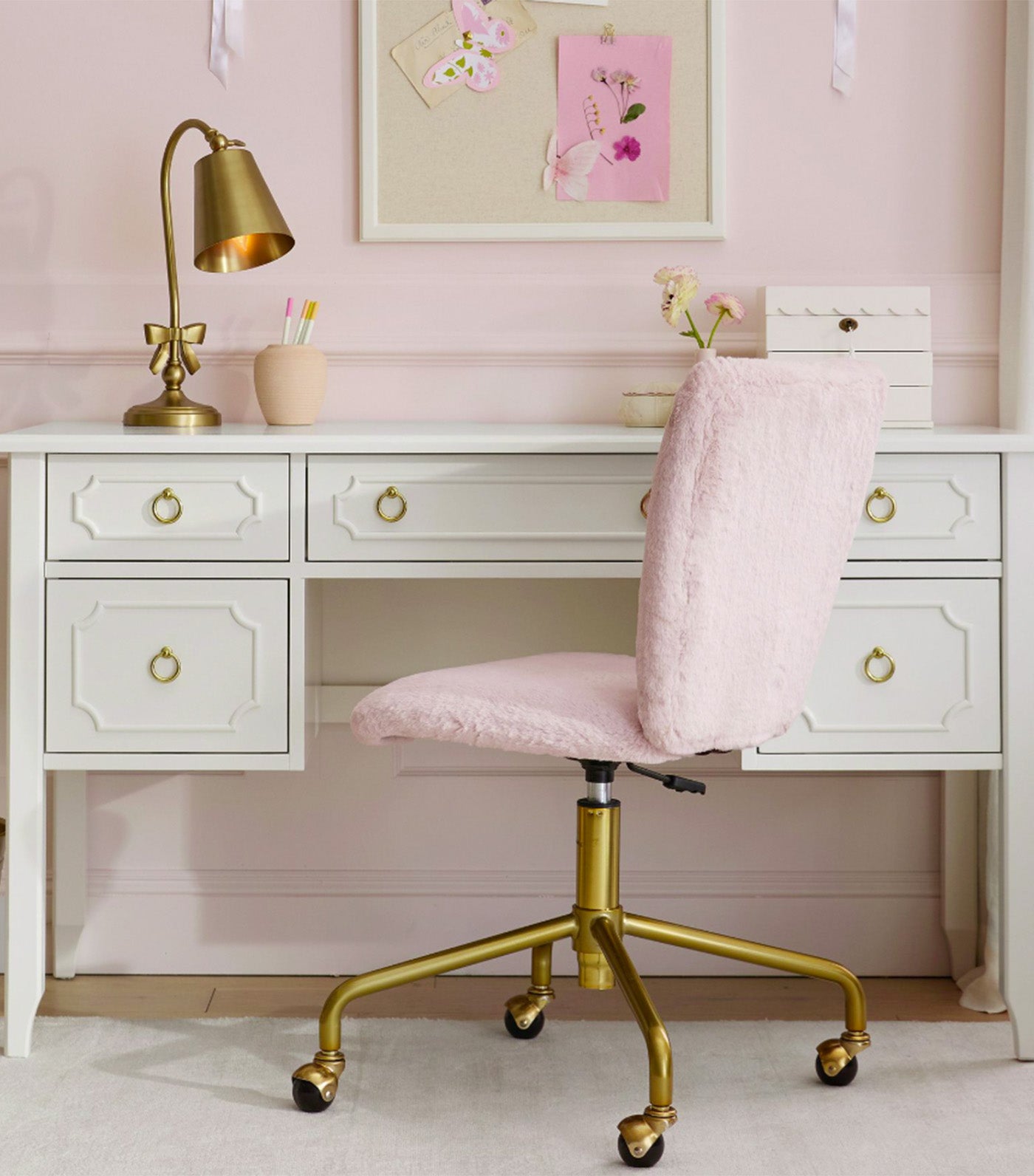 Square Upholstered 4-Leg Desk Chair