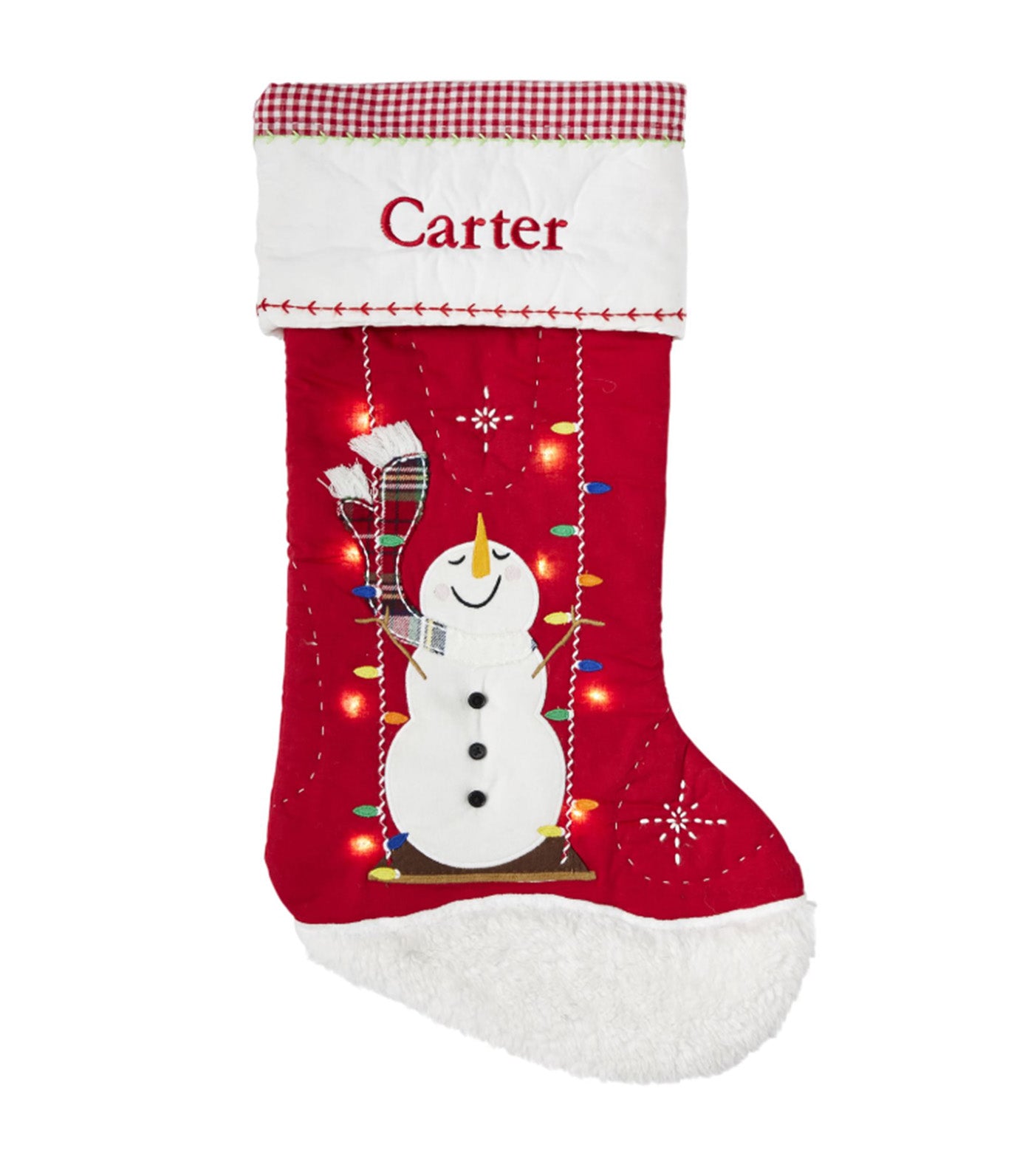 Quilted Light-up Christmas Stocking