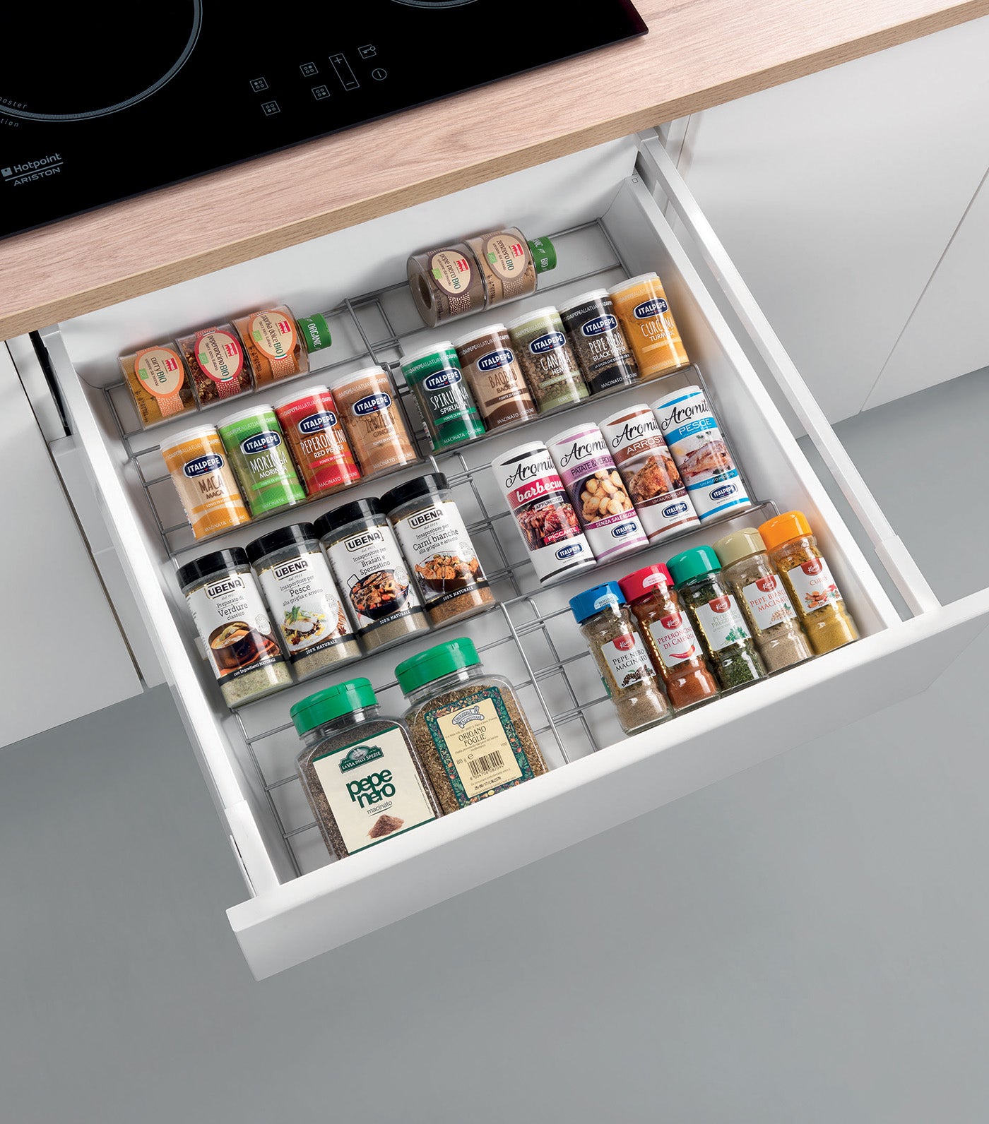 S/2 Adjustable Spice Holder X-Pand SIlver