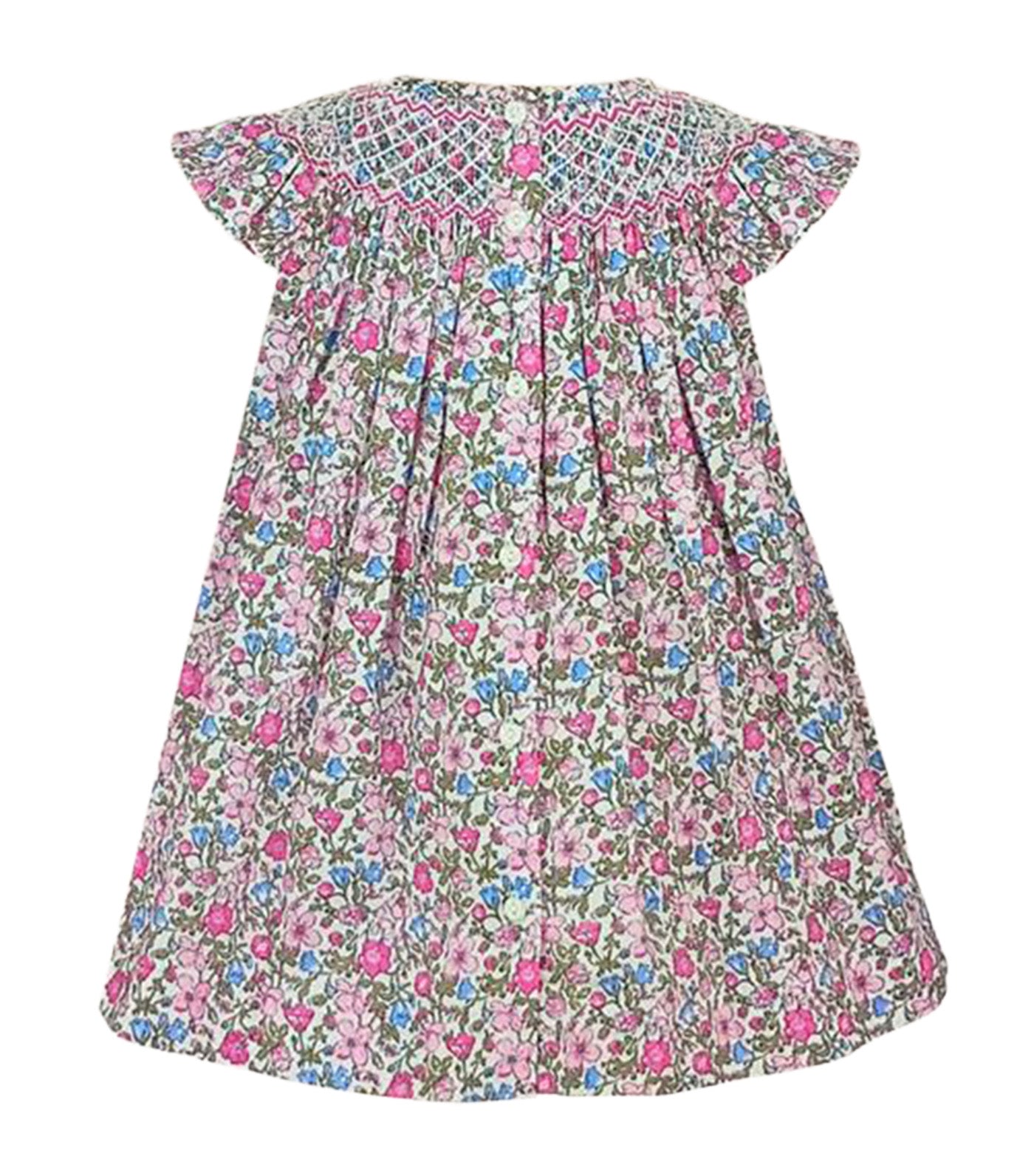 Holly Baby Girls Smocked Dress with Diaper Cover Light Pink